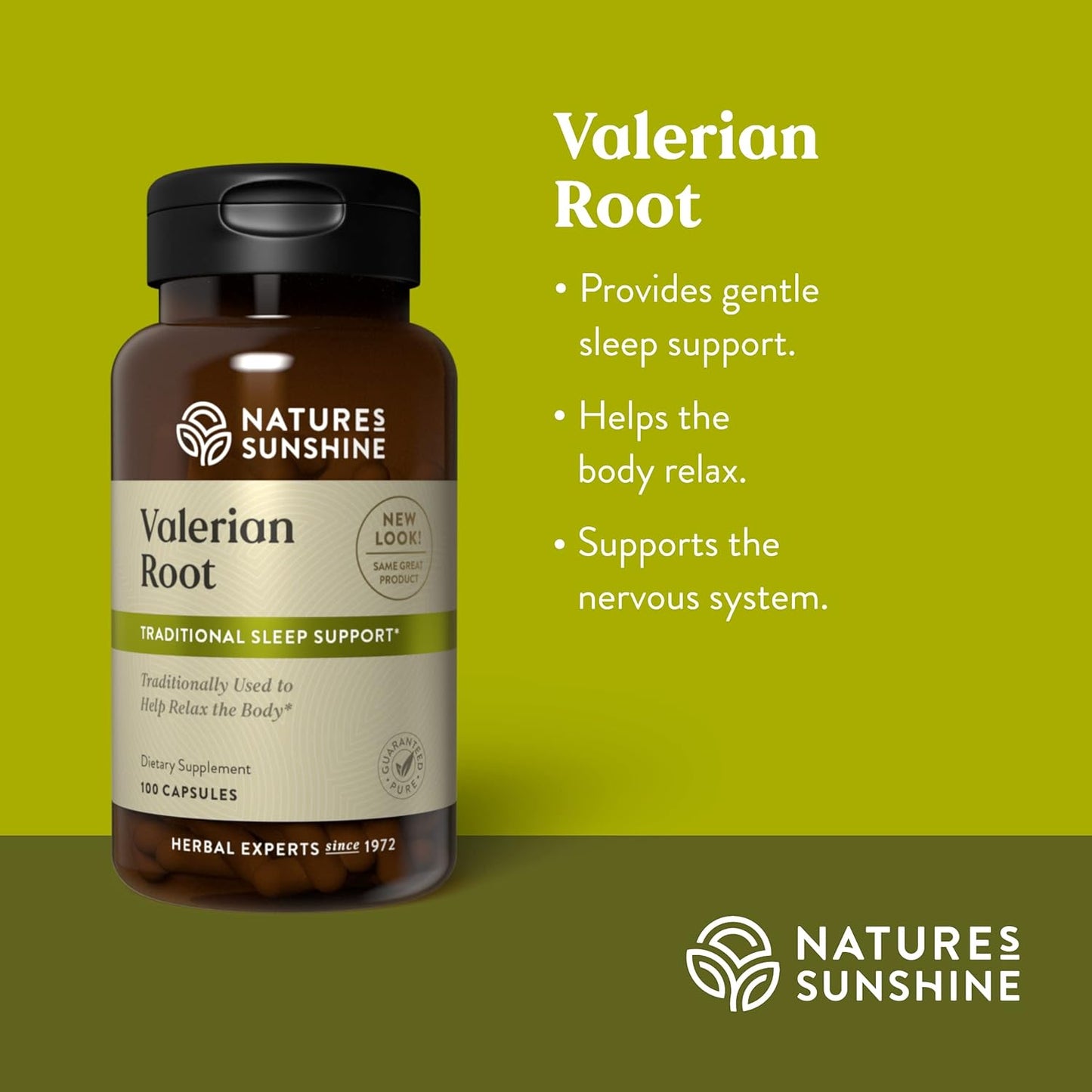 Valerian Root Capsules - Herbal Supplement for Relaxation, Sleep Support, Nervous System Aid - 100 Count