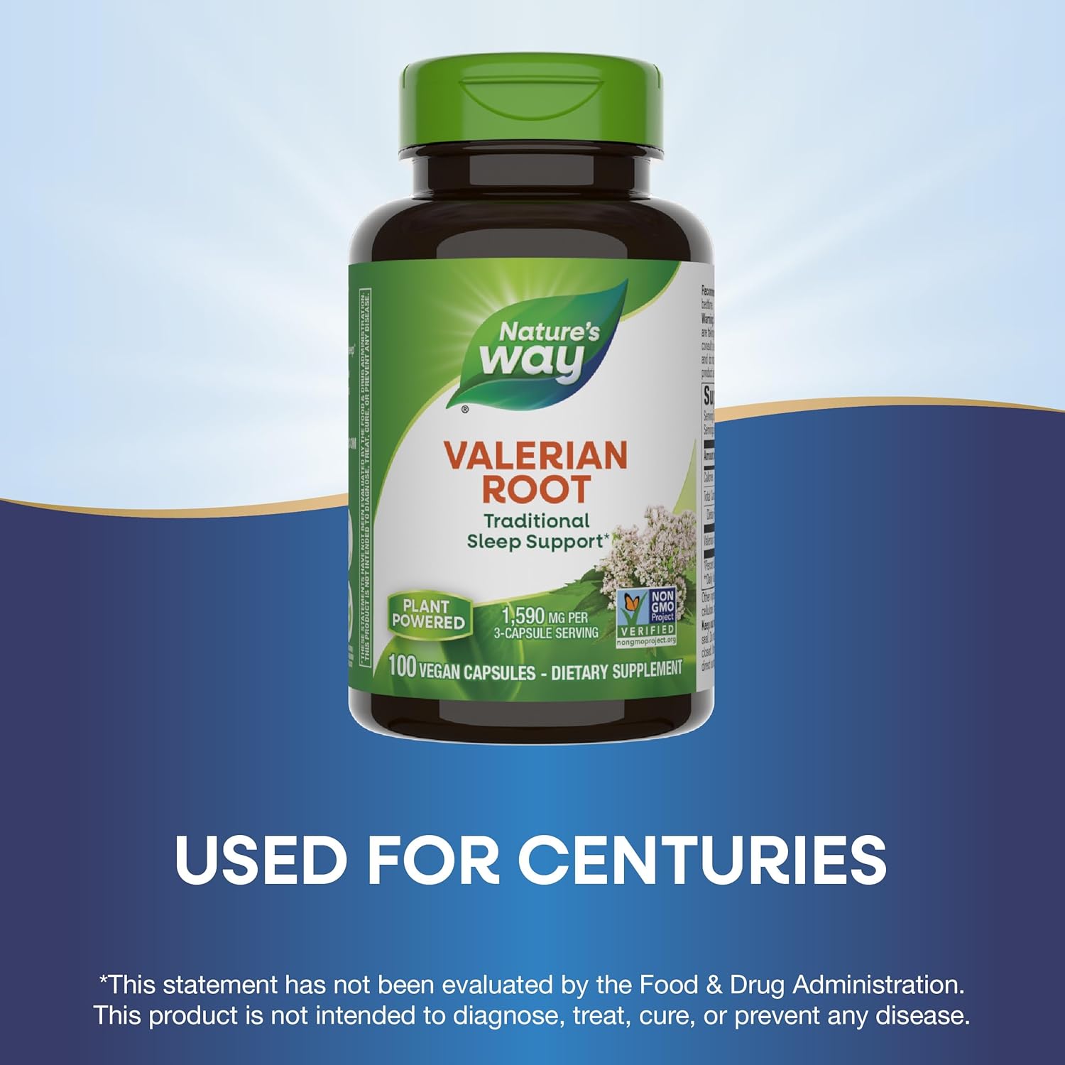 Valerian Root Capsules for Traditional Sleep Support - Gluten Free & Vegan - 100 Count