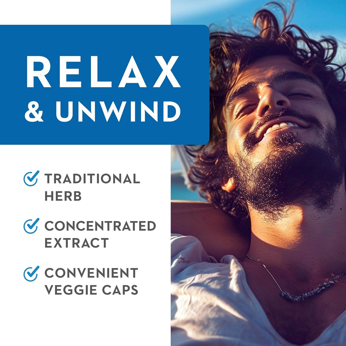 Valerian Root Extract Supplement for Natural Relaxation Support - 60 Capsules