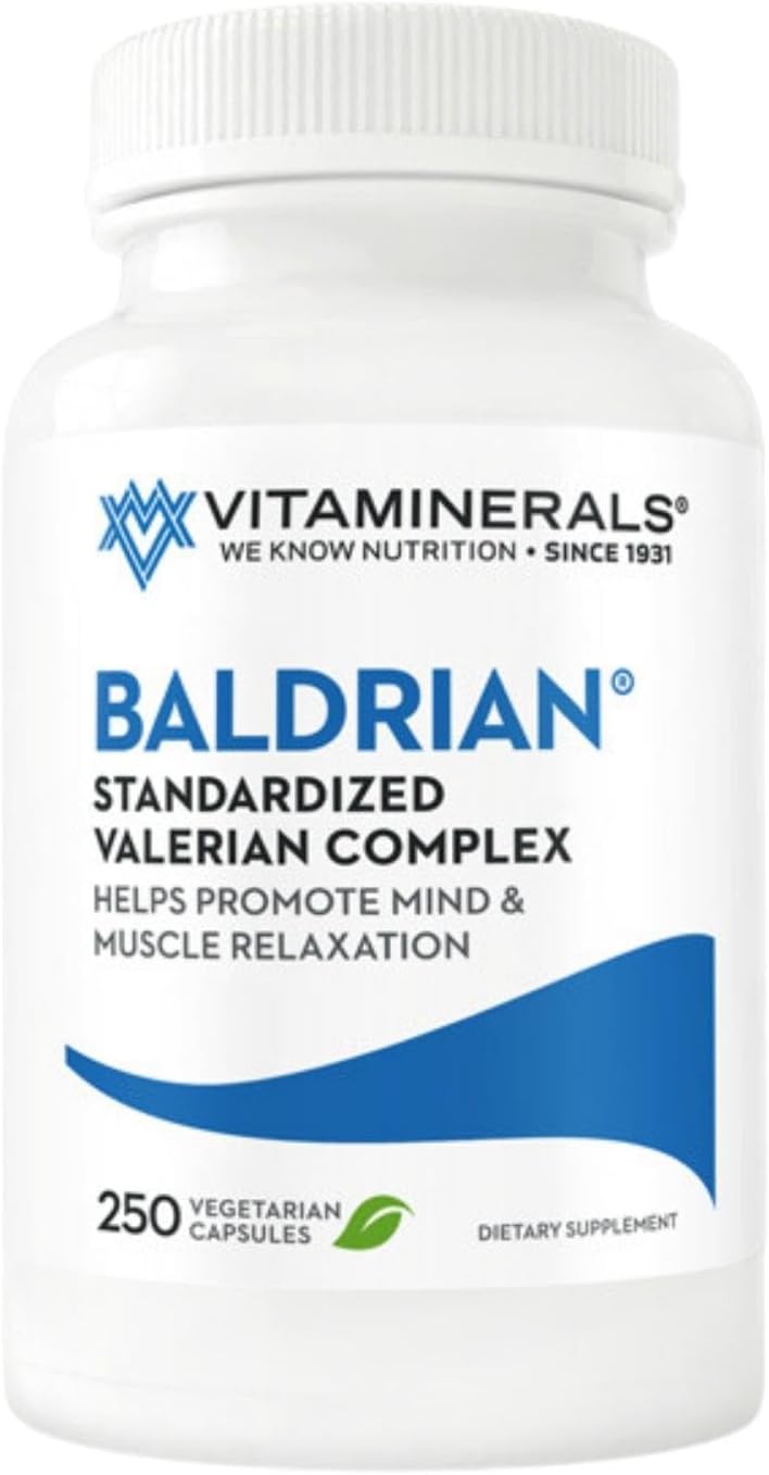 Valerian Root Supplement for Natural Relaxation Support - Vitaminerals 33 Baldrian® Original (250 Capsules)