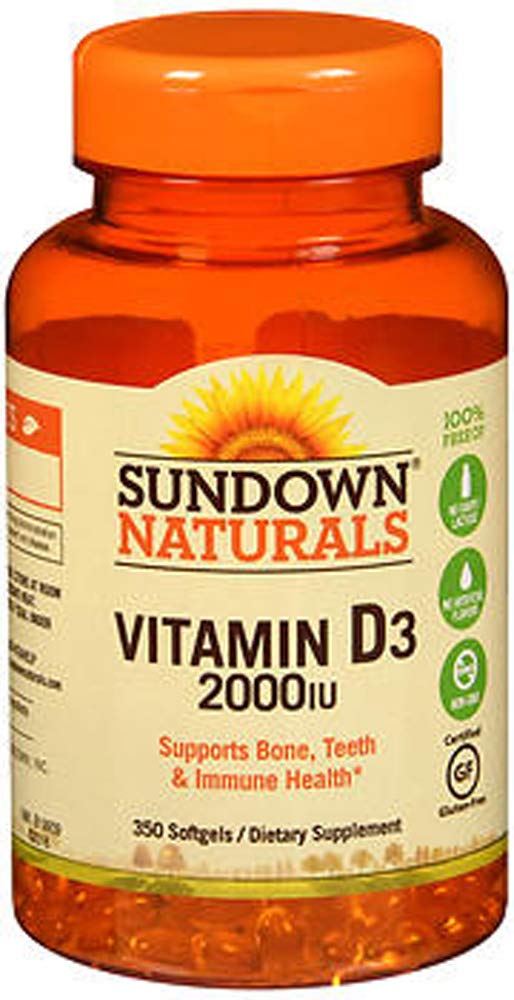 Value Size Sundown Naturals Super Potency Vitamin D3 Softgels - 350 Count, 2000 IU