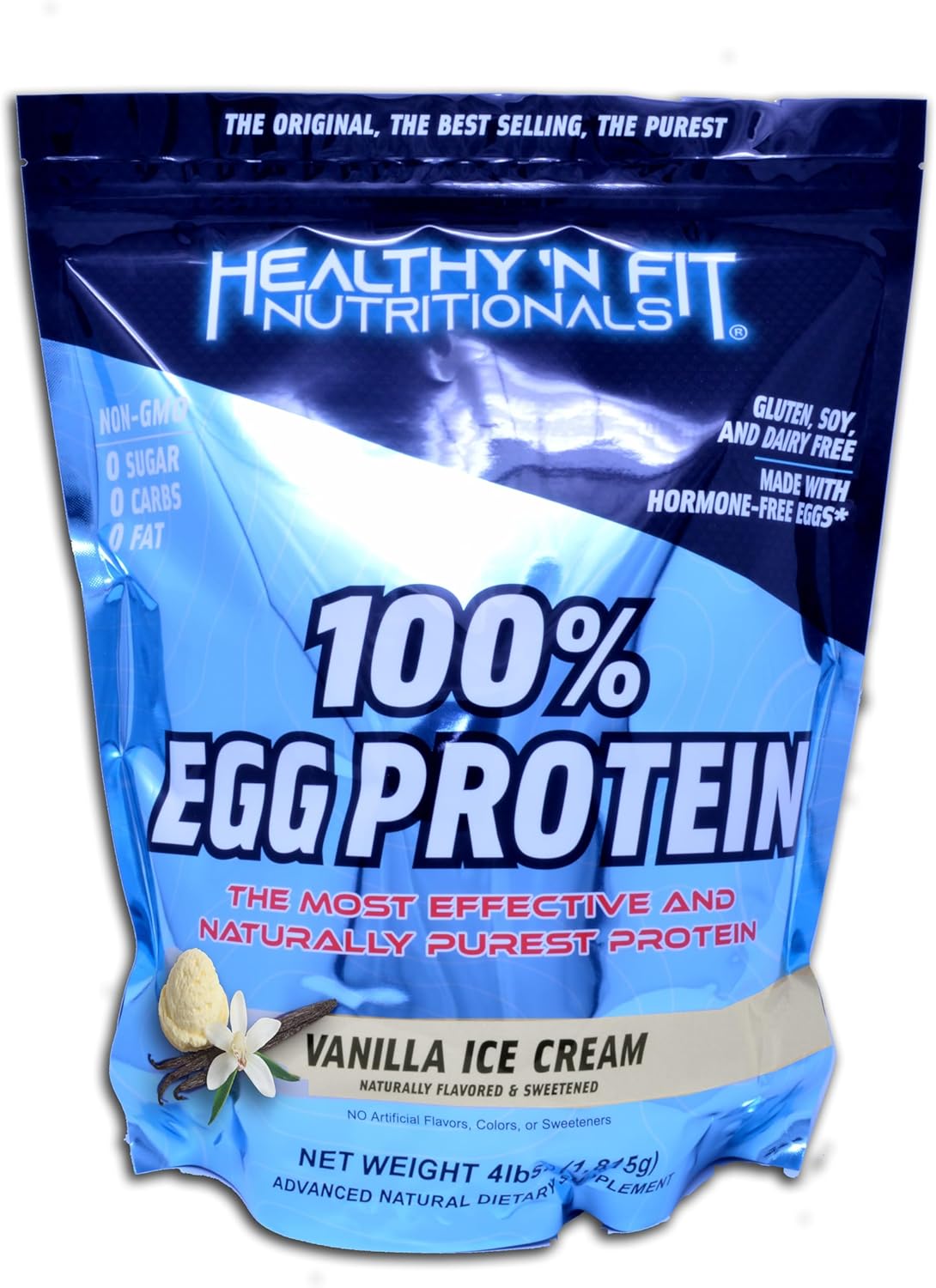 Vanilla 100% Egg White Protein Powder - 4lb, Natural Peptides, Keto and Paleo Friendly, Naturally Sweetened