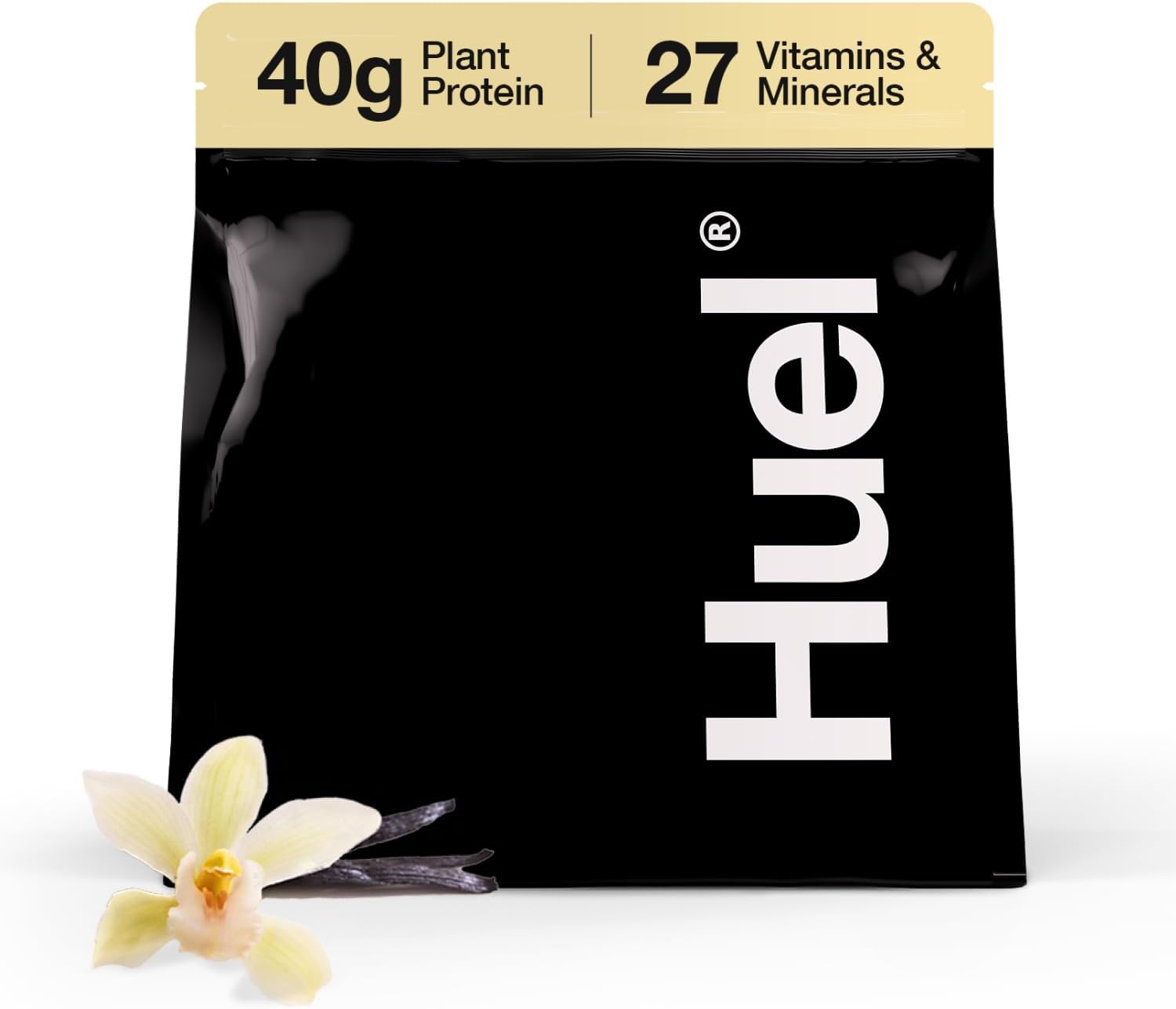 Vanilla 40g Vegan Protein Powder Huel Black Edition | Nutritionally Complete Meal with 27 Vitamins and Minerals | Gluten Free | 17 Servings
