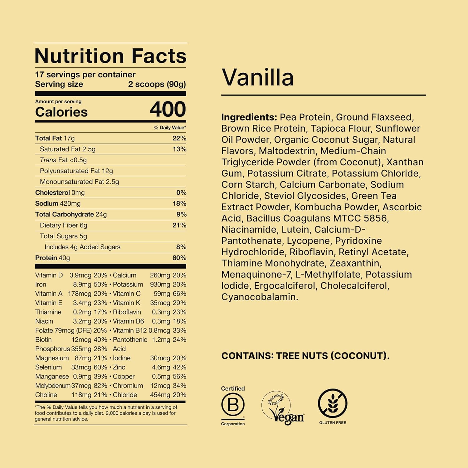 Vanilla 40g Vegan Protein Powder Huel Black Edition | Nutritionally Complete Meal with 27 Vitamins and Minerals | Gluten Free | 17 Servings