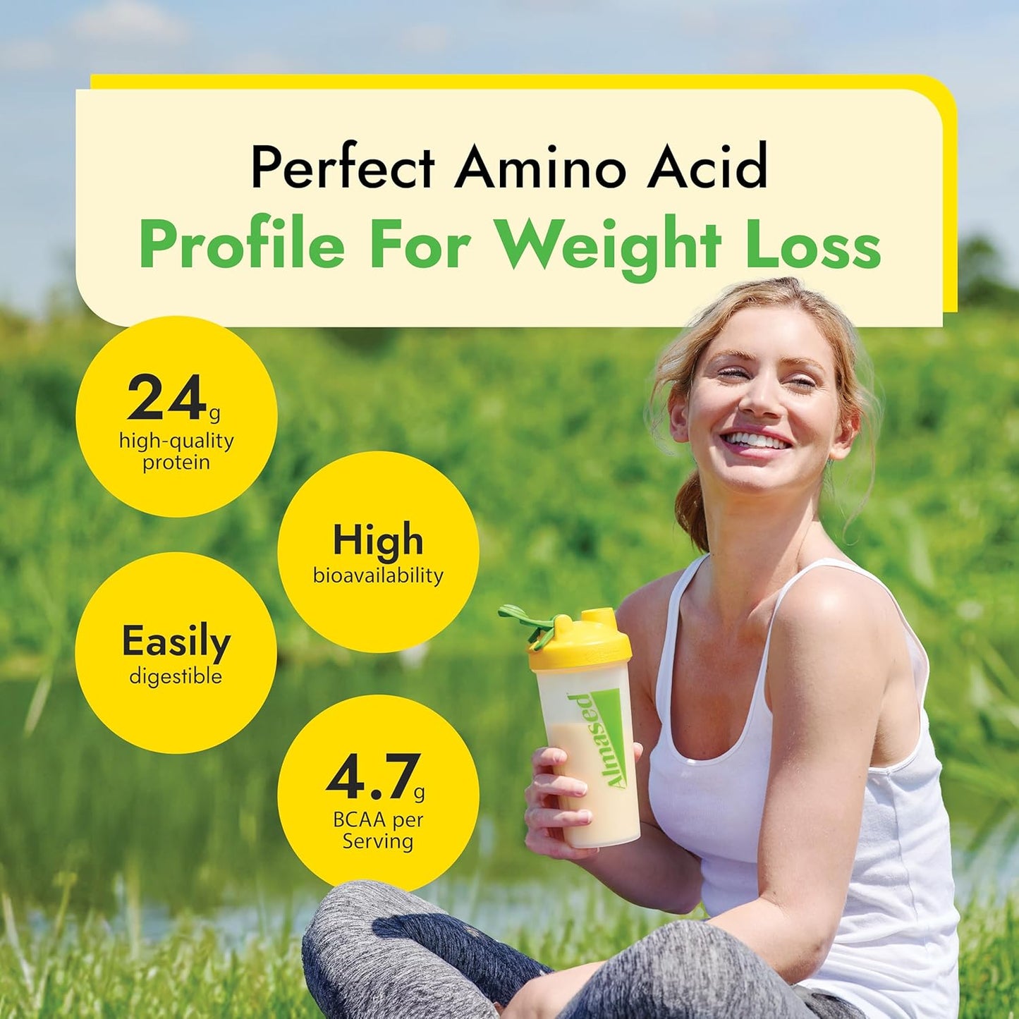 Vanilla Almased Meal Replacement Shake - High Protein Low-Glycemic Powder for Weight Management - 17.6 oz - 1 Pack