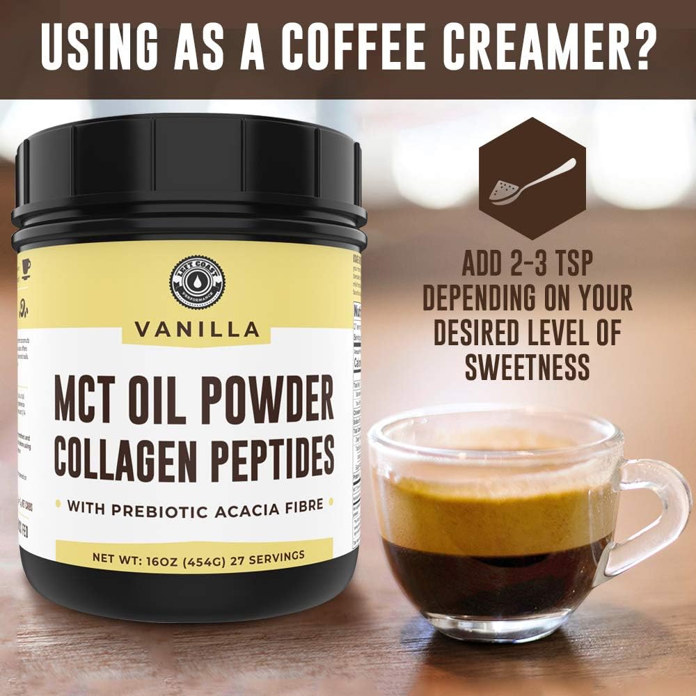 Vanilla and Unflavored MCT Collagen Powder for Keto Diet by Left Coast Performance