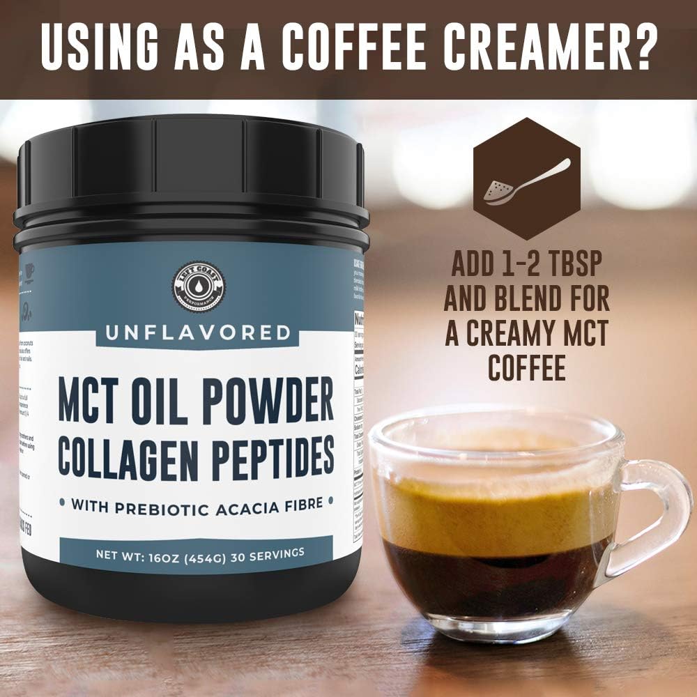 Vanilla and Unflavored MCT Collagen Powder for Keto Diet by Left Coast Performance