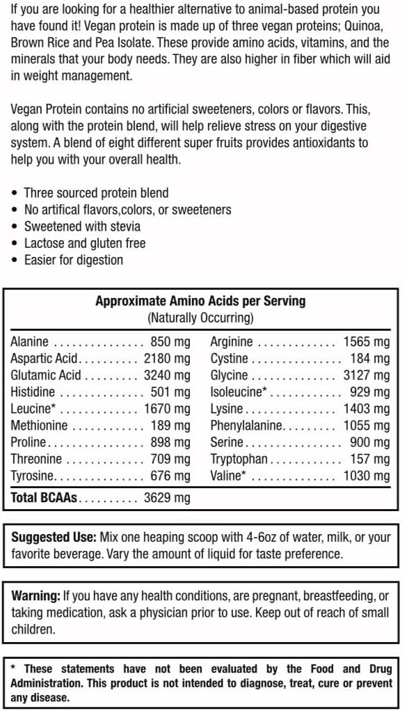 Vanilla Biomental Vegan Protein Powder - Gluten-Free & Non-GMO - Plant-Based for Weight Loss & Muscle Growth - Enhanced Absorption - 2 lbs - Men & Women