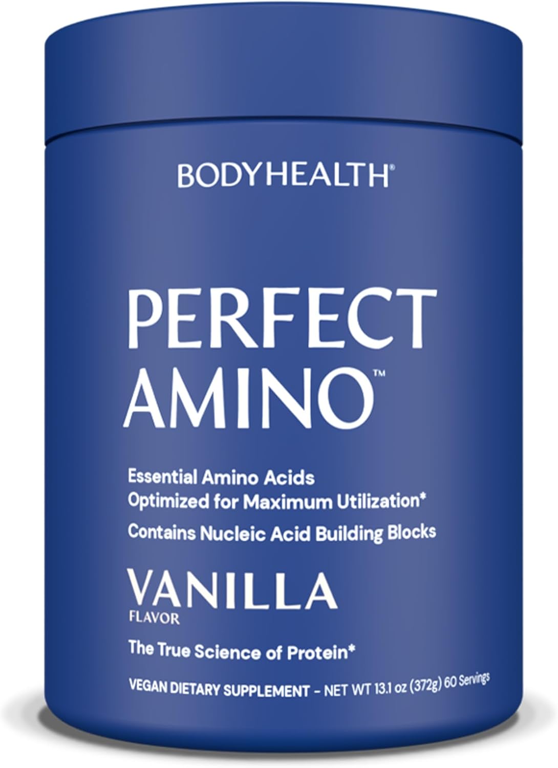 Vanilla BodyHealth PerfectAmino Powder: BCAA & EAA Energy Drink for Lean Muscle & Recovery - 60 Servings