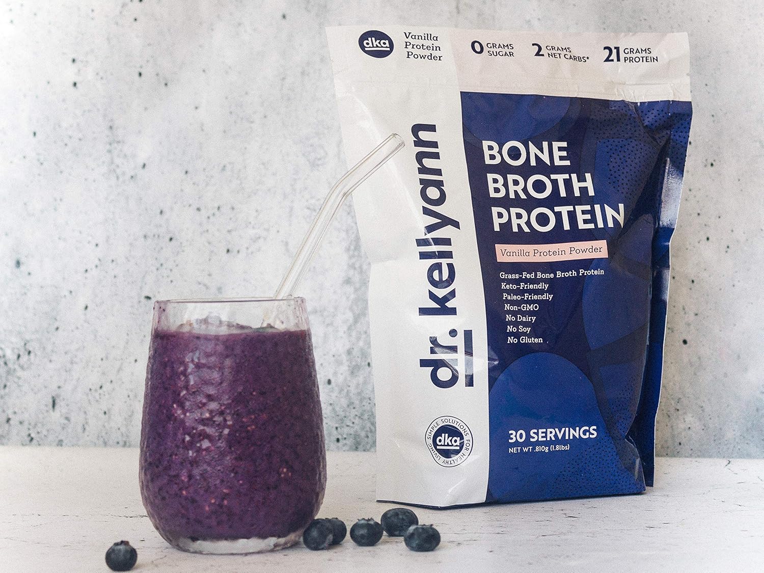 Vanilla Bone Broth Protein Powder - 30 Servings, 21g Protein, Grass-Fed Collagen, Sugar-Free, Keto & Paleo-Friendly