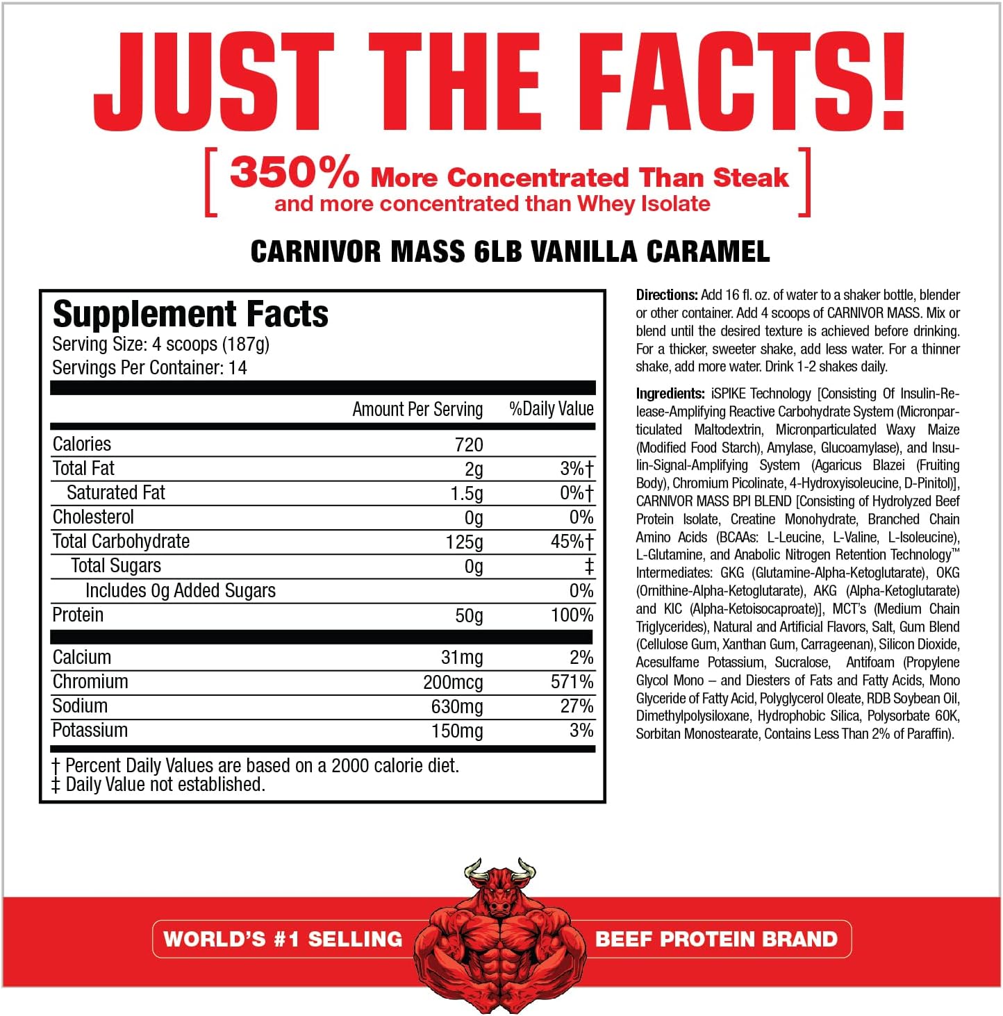 Vanilla Caramel MuscleMeds Carnivor Mass Diet Supplement - 5.78 Pound