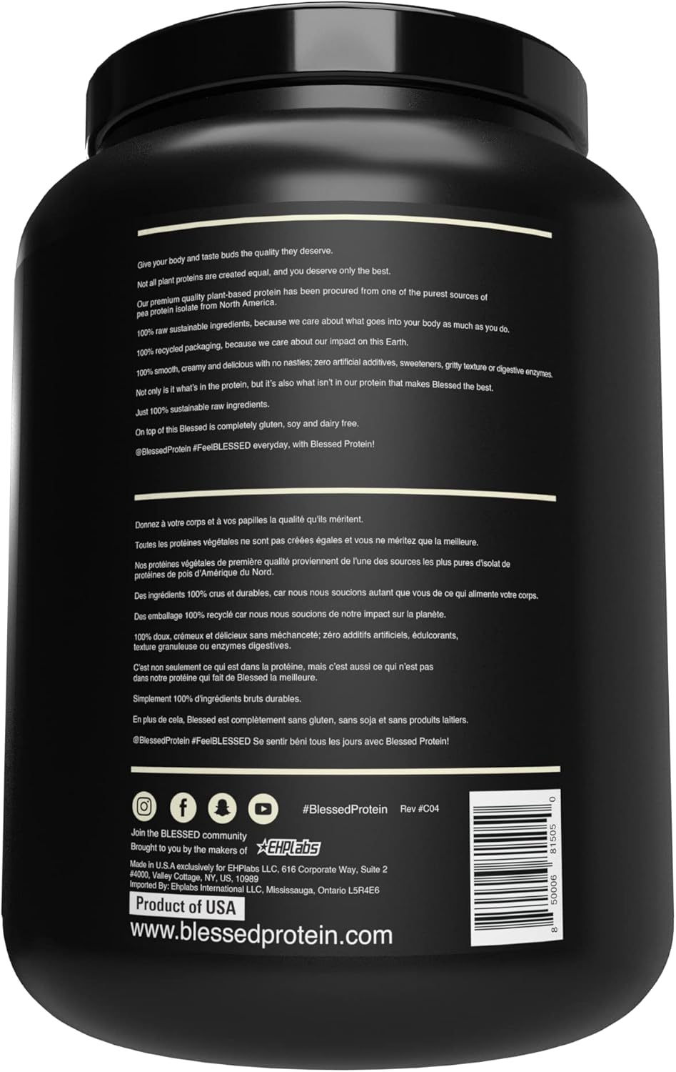 Vanilla Chai Vegan Protein Powder - Dairy, Gluten, and Soy Free Plant Based Meal Replacement Shake with 23g of Pea Protein - 30 Servings