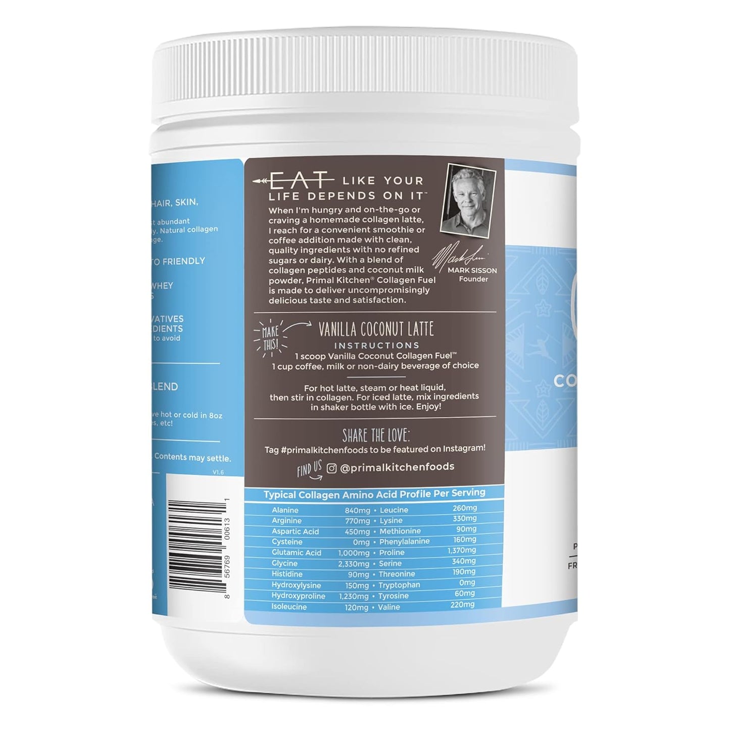 Vanilla Coconut Collagen Fuel Drink Mix - 13.1 Ounces, Sugar & Dairy-Free