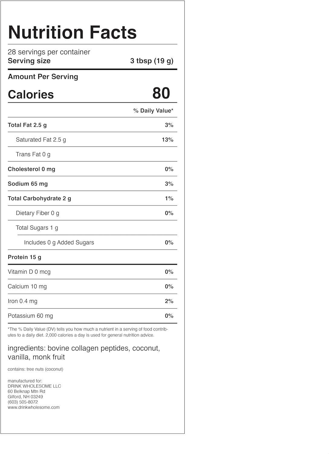 Vanilla Collagen Protein Powder - Ideal for Sensitive Stomachs, Gut Health, Dairy & Lactose Free, No Artificial Sweeteners - Suitable for AIP, Carnivore, Paleo Diets - Safe for Kids & Seniors