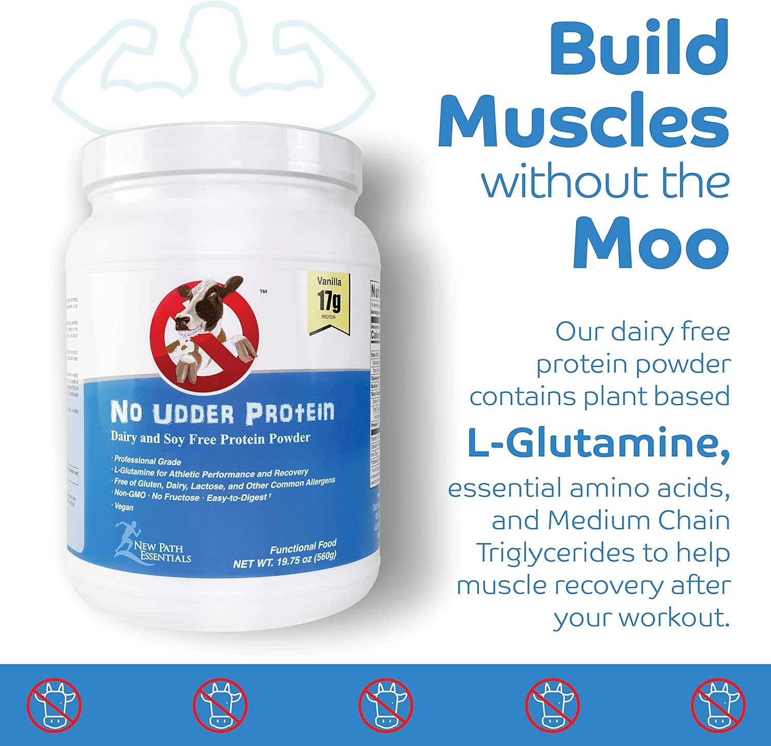 Vanilla Delight Dairy-Free Vegan Protein Powder - Soy-Free Formula by No Udder Protein