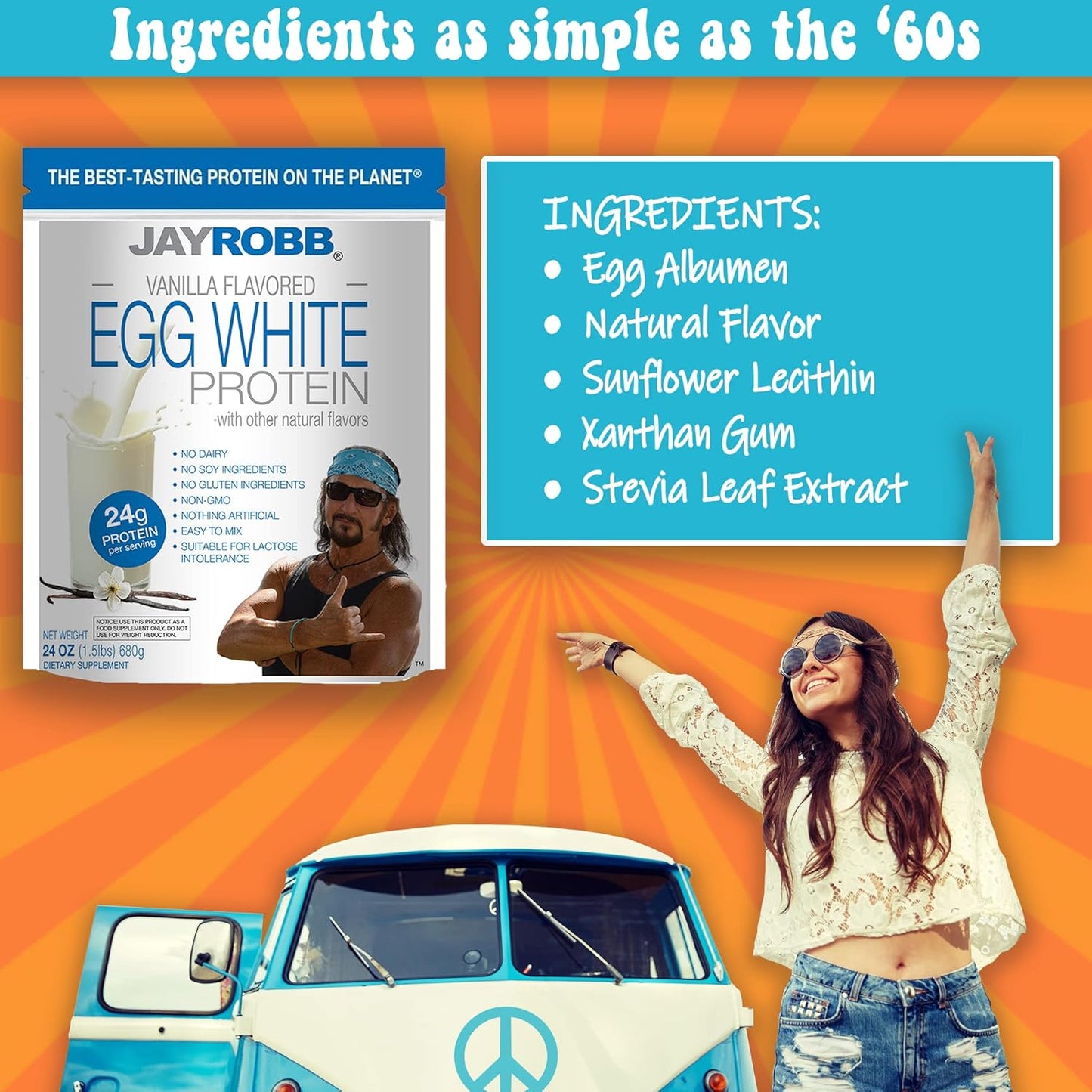 Vanilla Egg White Protein Powder - Low Carb, Keto, Vegetarian, Gluten-Free (12 oz, Best-Tasting)