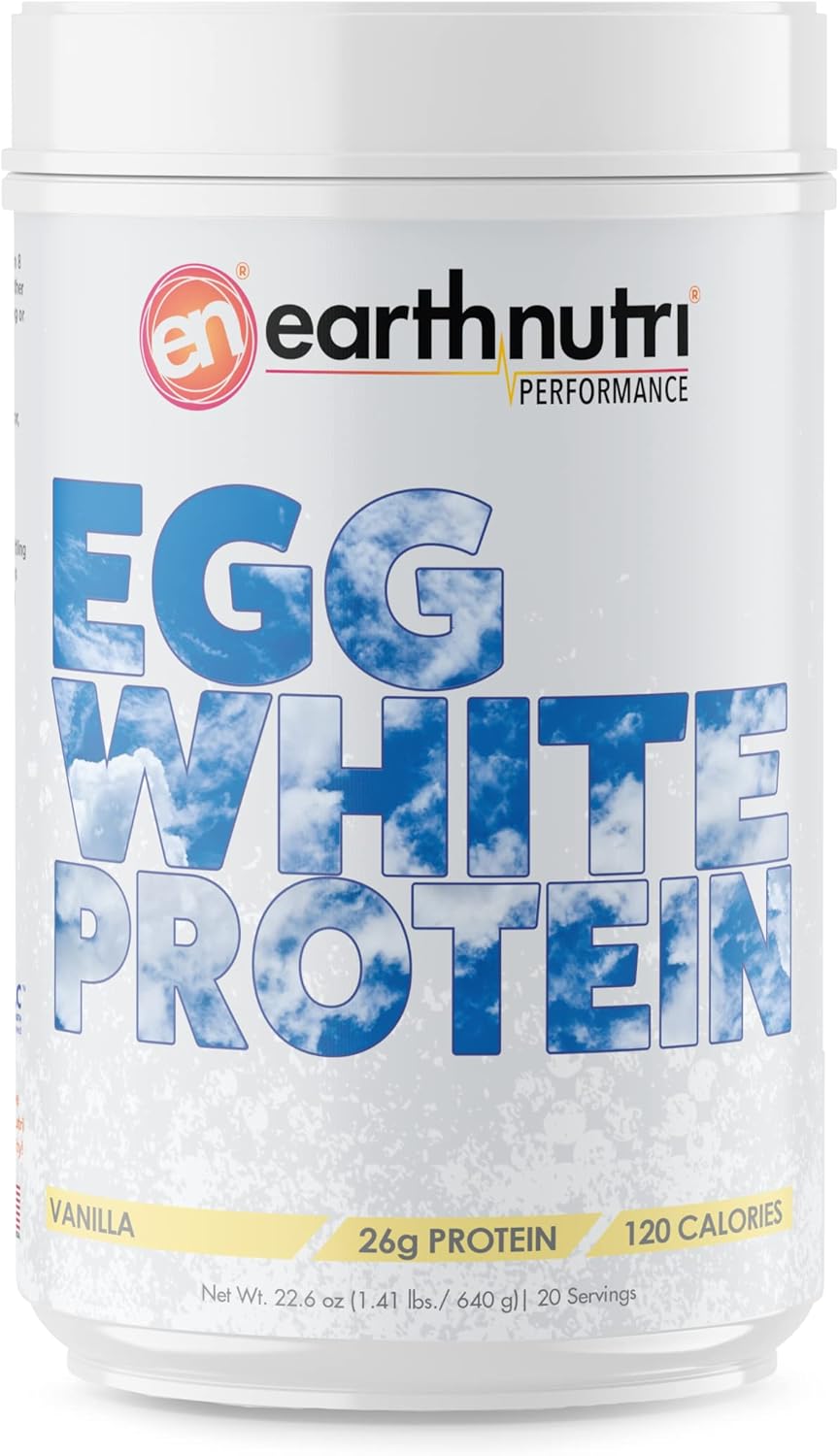 Vanilla Egg White Protein Powder for Muscle Growth Support, 26g of Protein, Pre, Intra, or Post Workout, 20 Servings