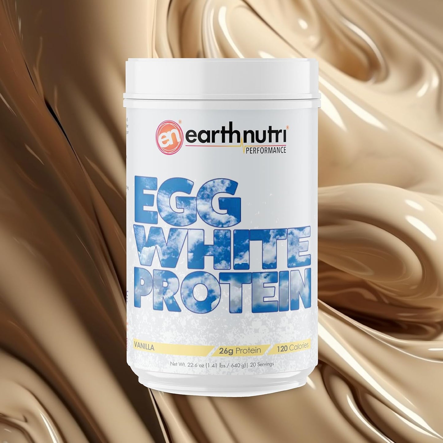 Vanilla Egg White Protein Powder for Muscle Growth Support, 26g of Protein, Pre, Intra, or Post Workout, 20 Servings