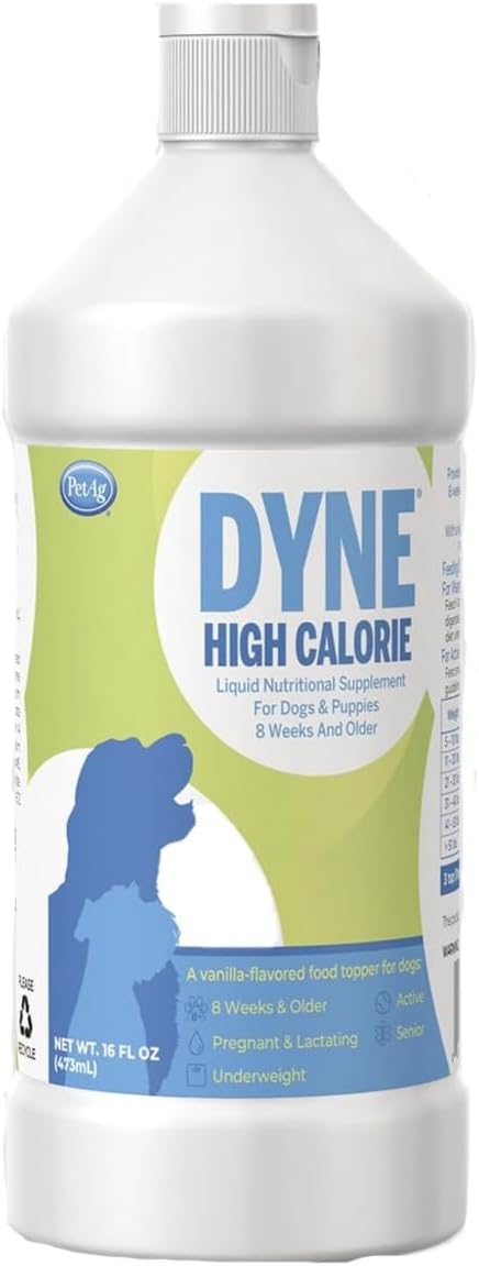 Vanilla Flavored High Calorie Liquid Supplement for Dogs 16 oz - Supports Performance & Endurance - For Puppies 8 Weeks+