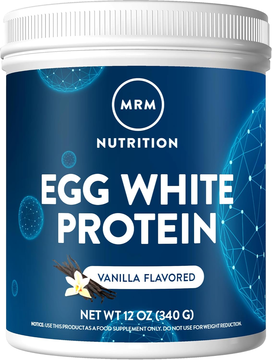 Vanilla Flavored MRM Nutrition Egg White Protein Powder - 23g Fat-Free Protein with Digestive Enzymes - Clinically Tested - 10 Servings