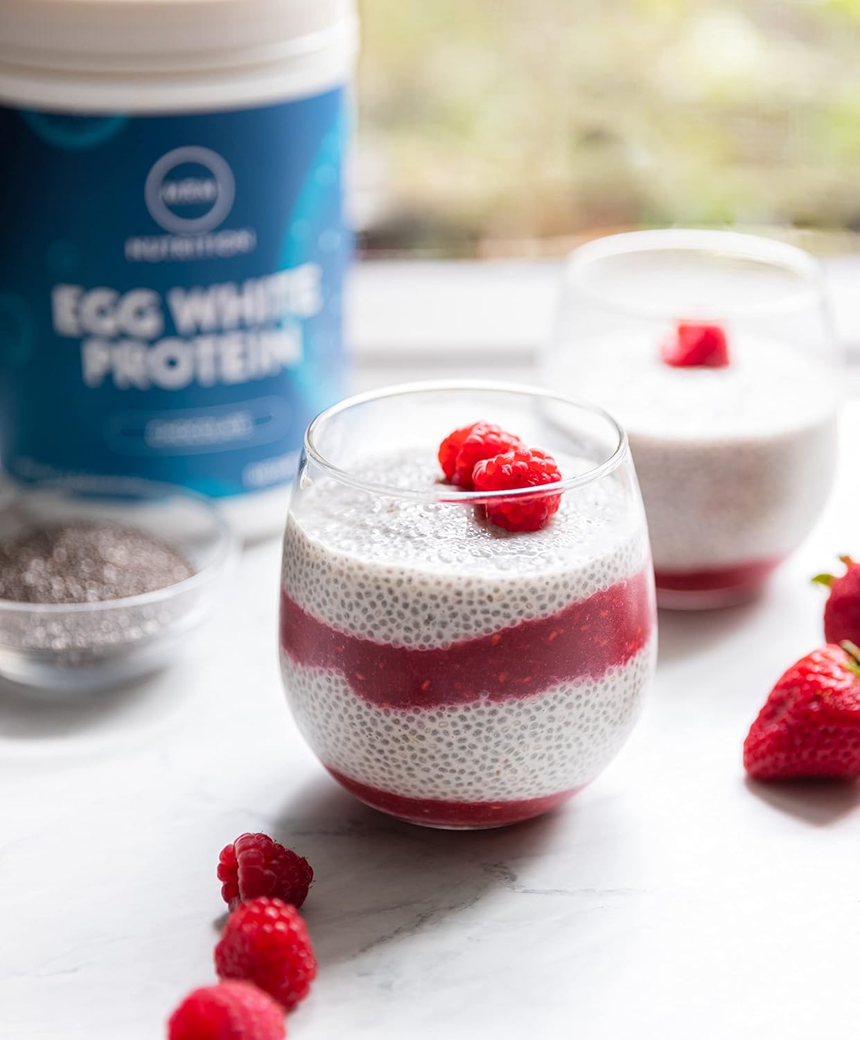 Vanilla Flavored MRM Nutrition Egg White Protein Powder - 23g Fat-Free Protein with Digestive Enzymes - Clinically Tested - 10 Servings