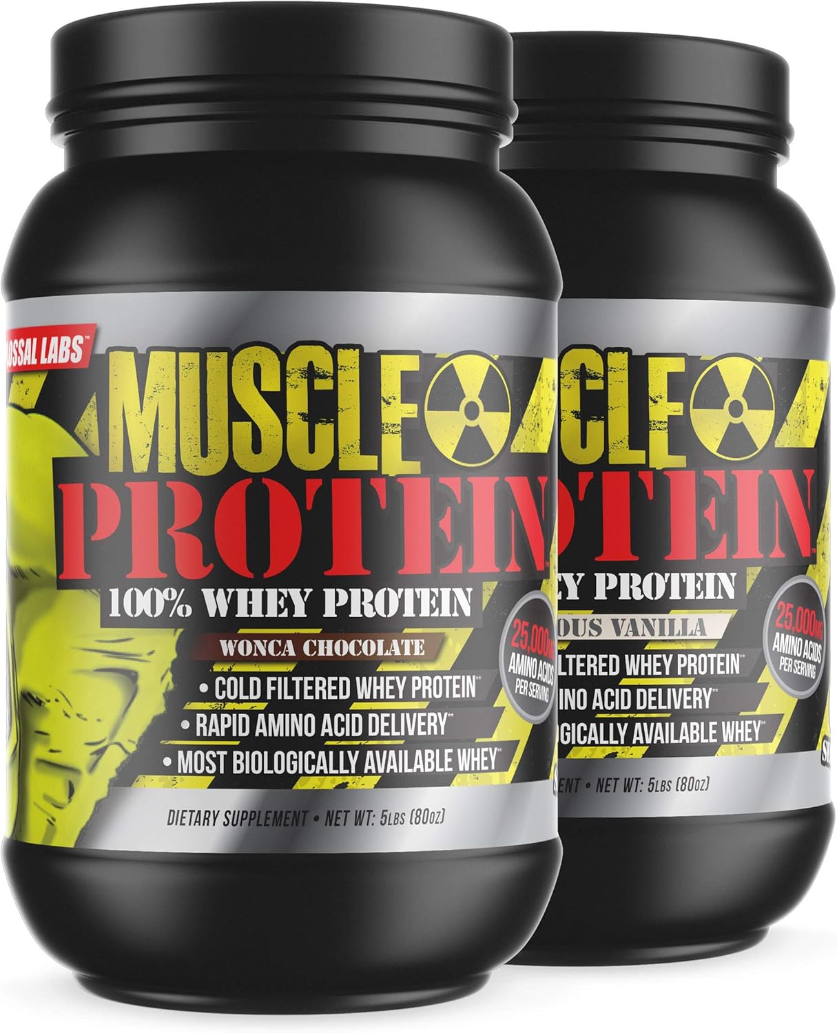 Vanilla Flavored Muscle Whey Protein Blend - 15 lbs - Cold Filtered - 25g Protein - 6.6g BCAAs - Colossal Labs