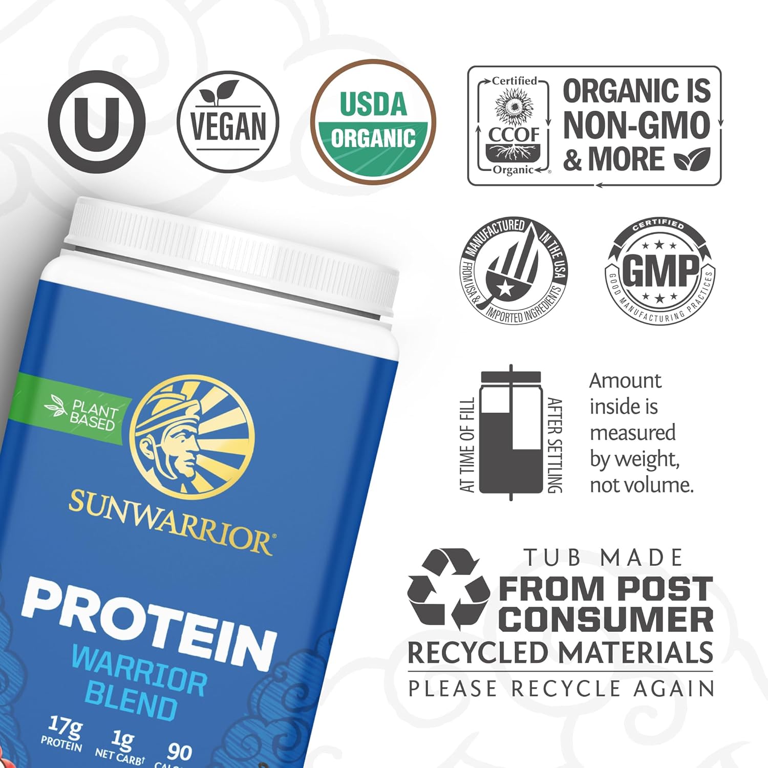 Vanilla Flavored Plant-Based Protein Powder & Collagen Peptide Powder Bundle - 30 Servings Protein Powder + 20 Servings Collagen Peptide Powder