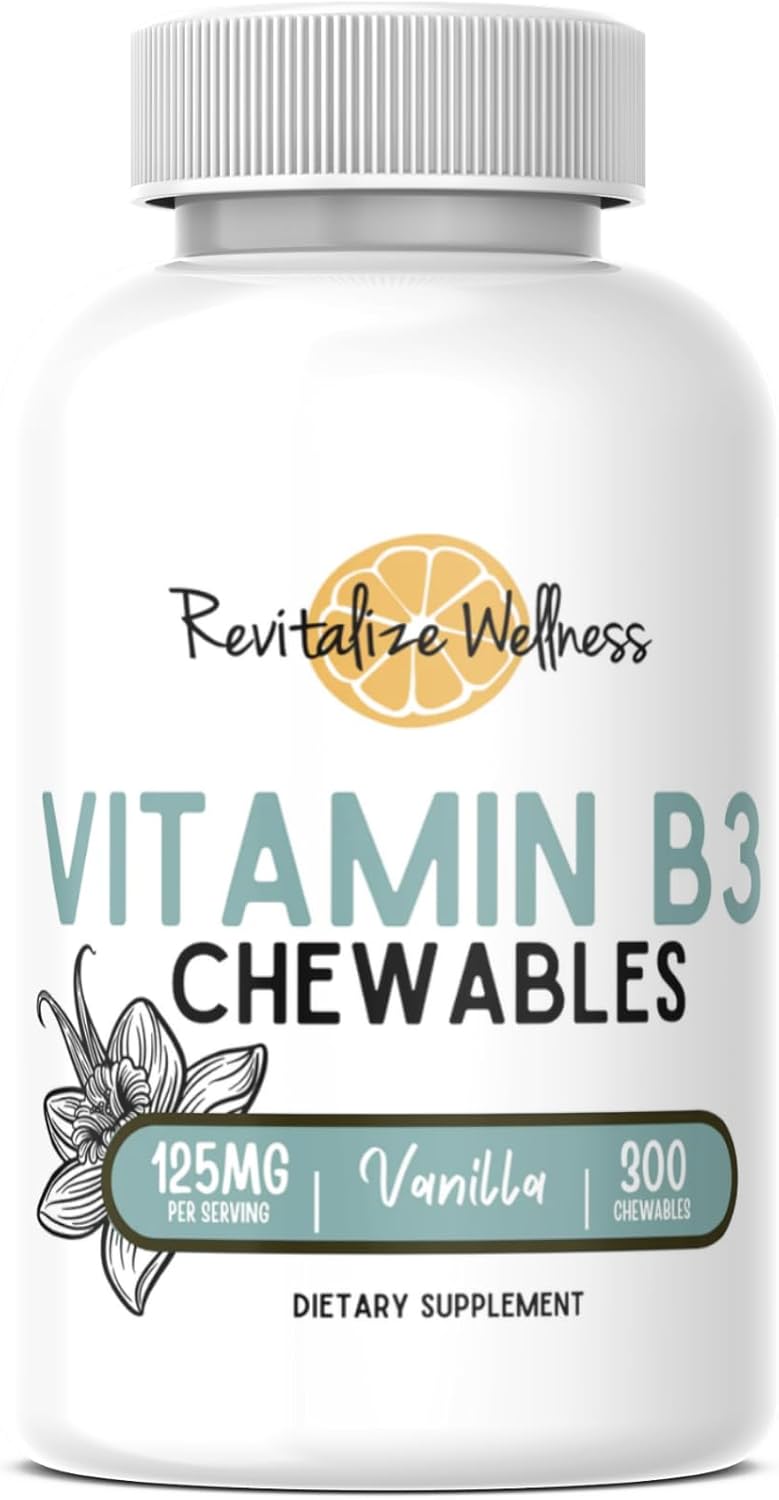 Vanilla Flavored Vitamin B3 Chewables - 125 mg per Serving - 300 Servings for Revitalized Wellness