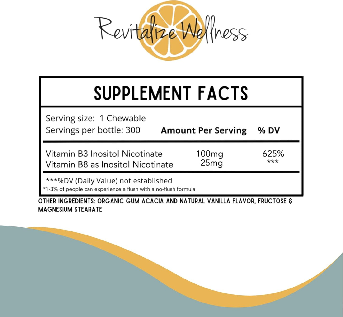 Vanilla Flavored Vitamin B3 Chewables - 125 mg per Serving - 300 Servings for Revitalized Wellness