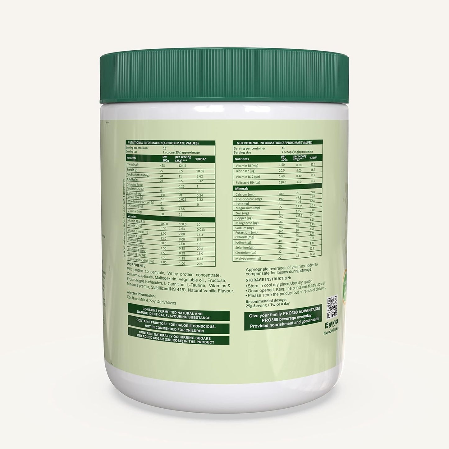 Vanilla Flavoured High Protein Nutritional Supplement Powder for Kidney Health - Enriched with L-Taurine and L-Carnitine - Sugar-Free Formula