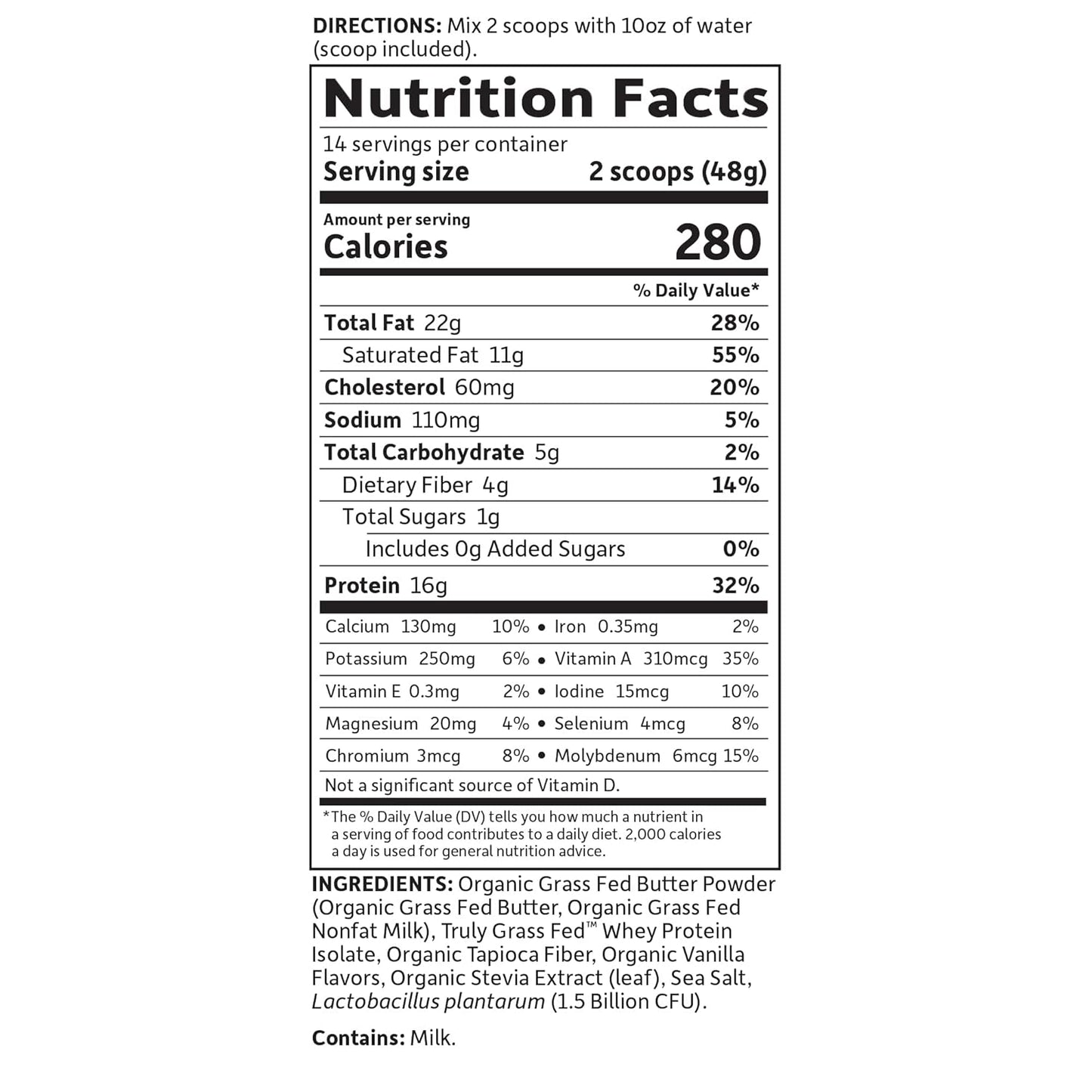 Vanilla Garden of Life Dr. Formulated Ketogenic Meal Shake Powder with Grass-Fed Butter, Whey Protein, Probiotics - Non-GMO, Gluten-Free, Paleo (23.7 Oz)