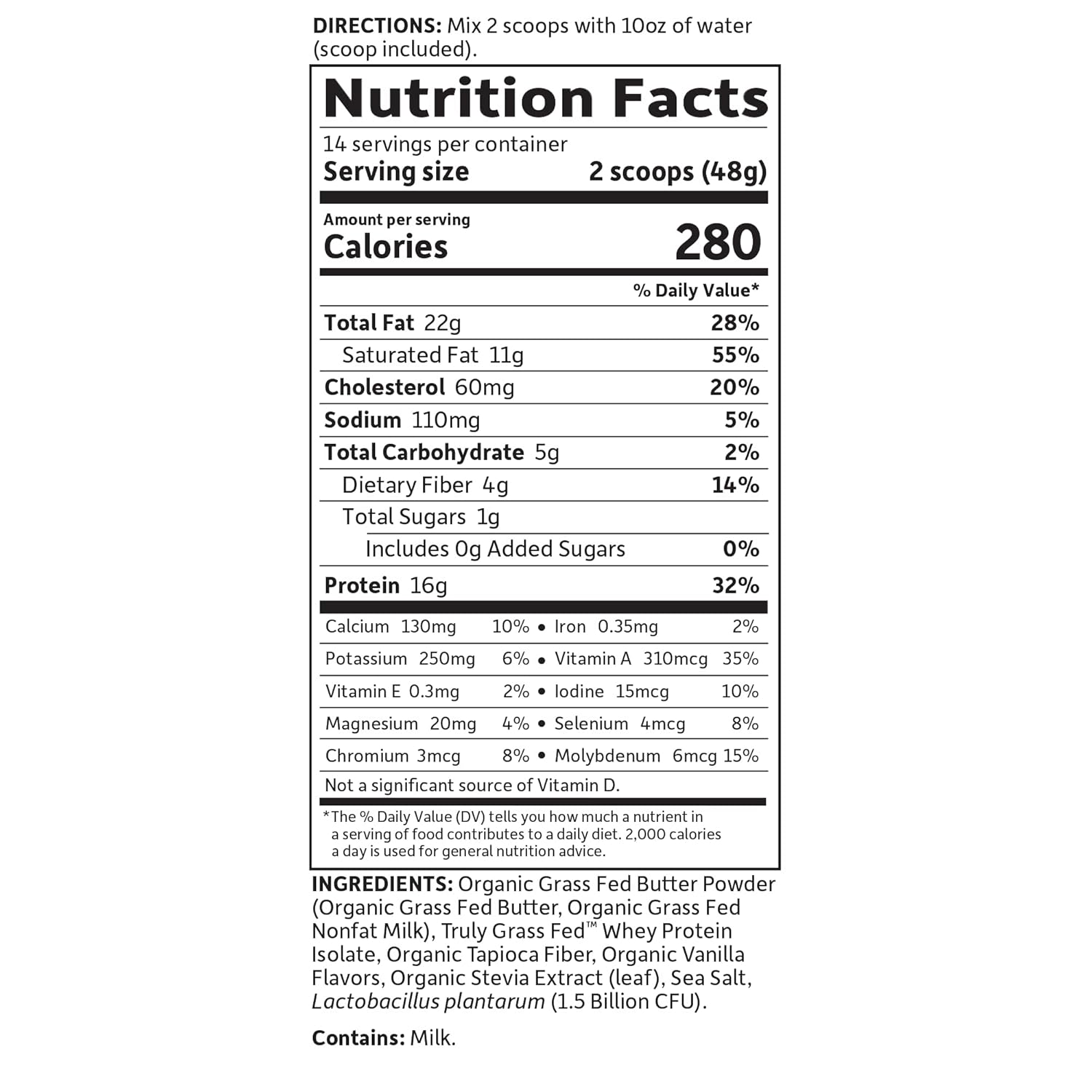 Vanilla Garden of Life Dr. Formulated Ketogenic Meal Shake Powder with Grass-Fed Butter, Whey Protein, Probiotics - Non-GMO, Gluten-Free, Paleo (23.7 Oz)