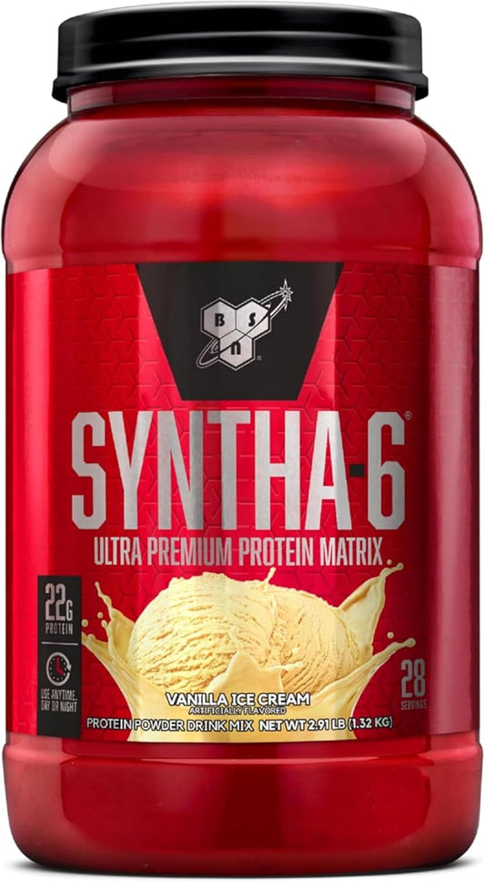 Vanilla Ice Cream Flavored BSN SYNTHA-6 Protein Powder - 3 lbs. Jar