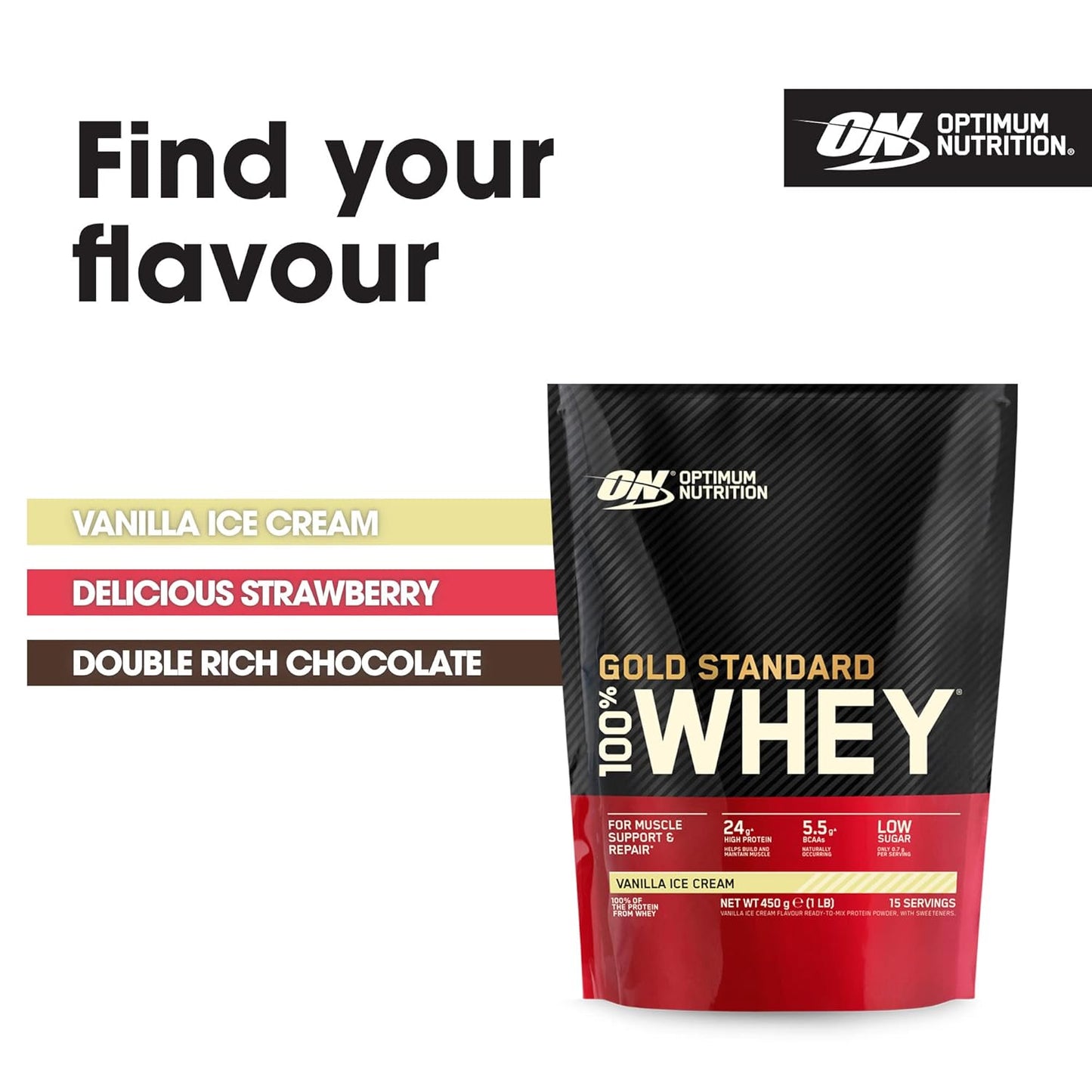Vanilla Ice Cream Optimum Nutrition 100 Whey Gold Standard - High-Quality Protein Supplement
