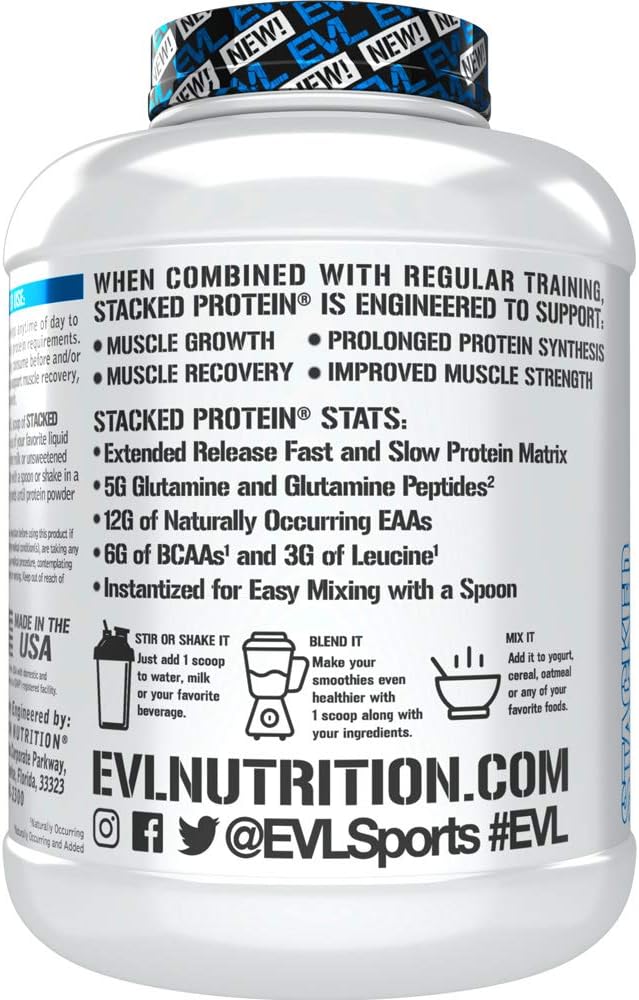 Vanilla Ice Cream Protein Powder with 25g Protein, 6g BCAAs, 5g Glutamine - 5 LB