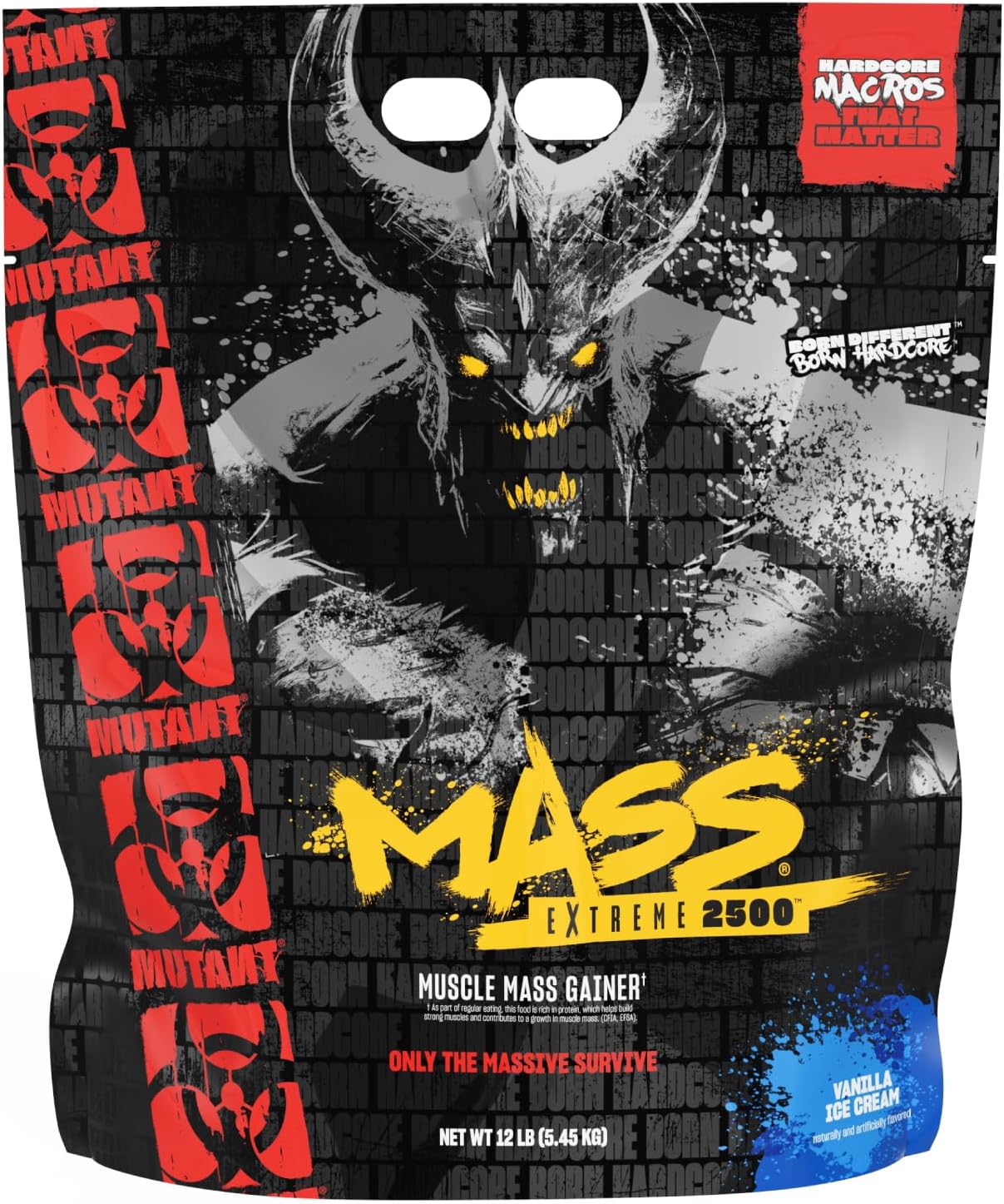 Vanilla Ice Cream Whey Protein Powder for Muscle Growth - Mutant Mass Extreme Gainer with High-Density Clean Calories - 12 lbs