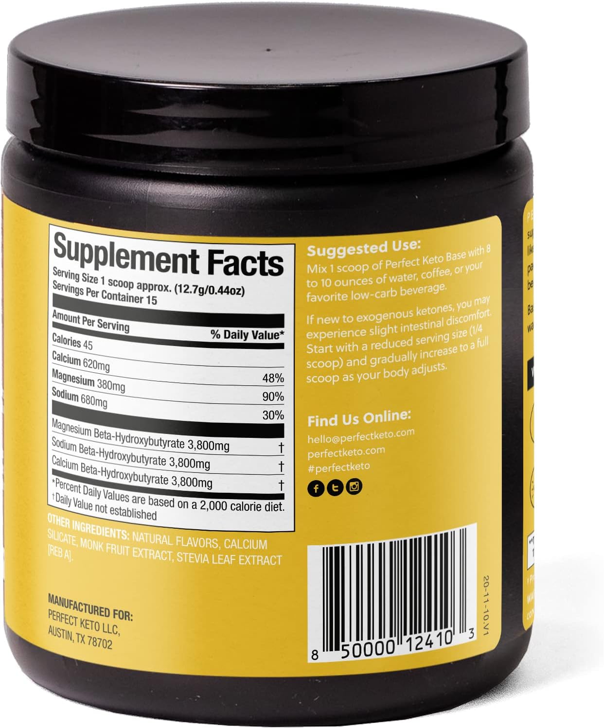 Vanilla Keto Exogenous Ketones Powder with BHB Salts, Electrolytes, and Energy Support for Ketosis & Workouts