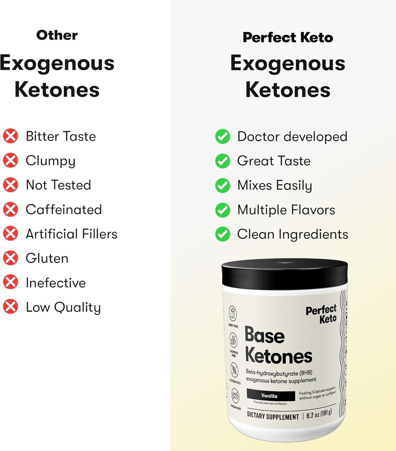Vanilla Keto Exogenous Ketones Powder with BHB Salts, Electrolytes, and Energy Support for Ketosis & Workouts