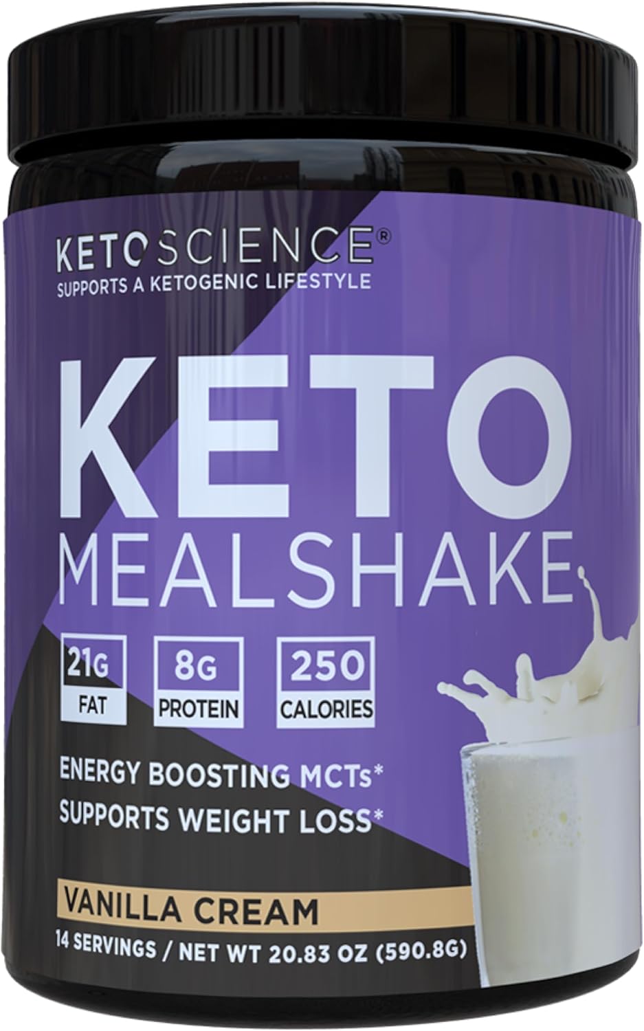 Vanilla Keto Meal Shake with MCTs, Protein, Collagen, Vitamins, Minerals - Keto & Paleo Friendly Dietary Supplement for Weight Loss - 14 Servings, 20.49 Oz