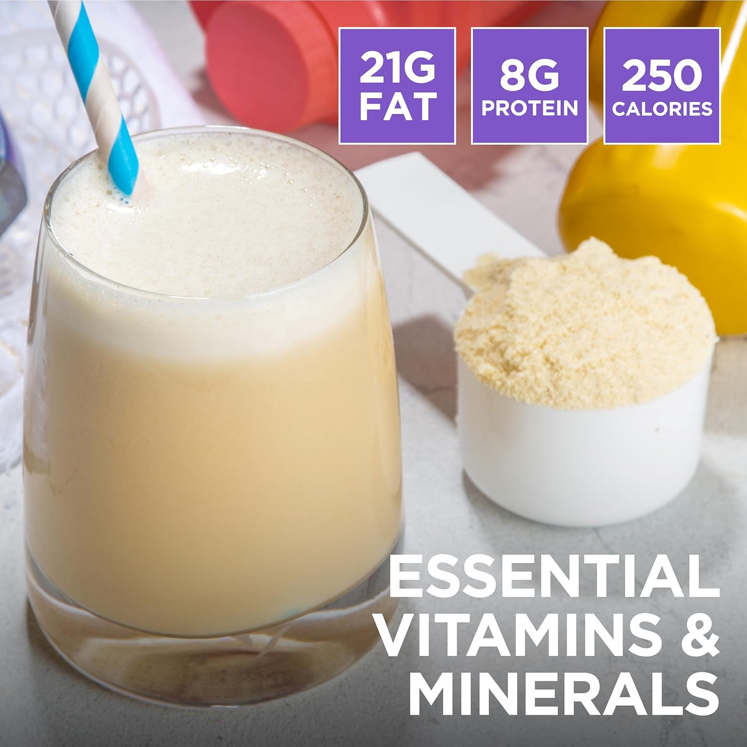 Vanilla Keto Meal Shake with MCTs, Protein, Collagen, Vitamins, Minerals - Keto & Paleo Friendly Dietary Supplement for Weight Loss - 14 Servings, 20.49 Oz