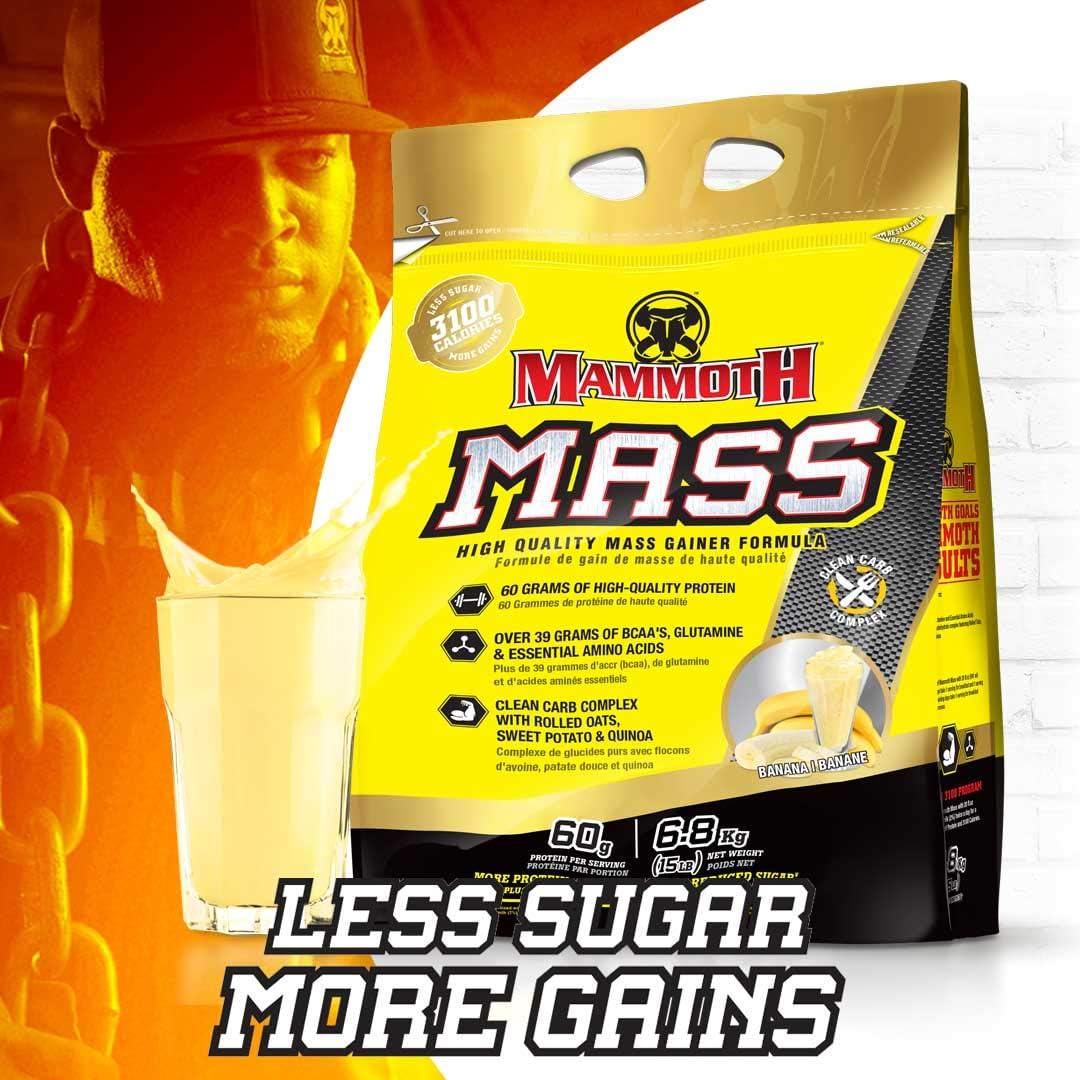 Vanilla Mammoth Mass Protein Powder 15lb - High-Quality Weight Gainer for Muscle Growth and Recovery