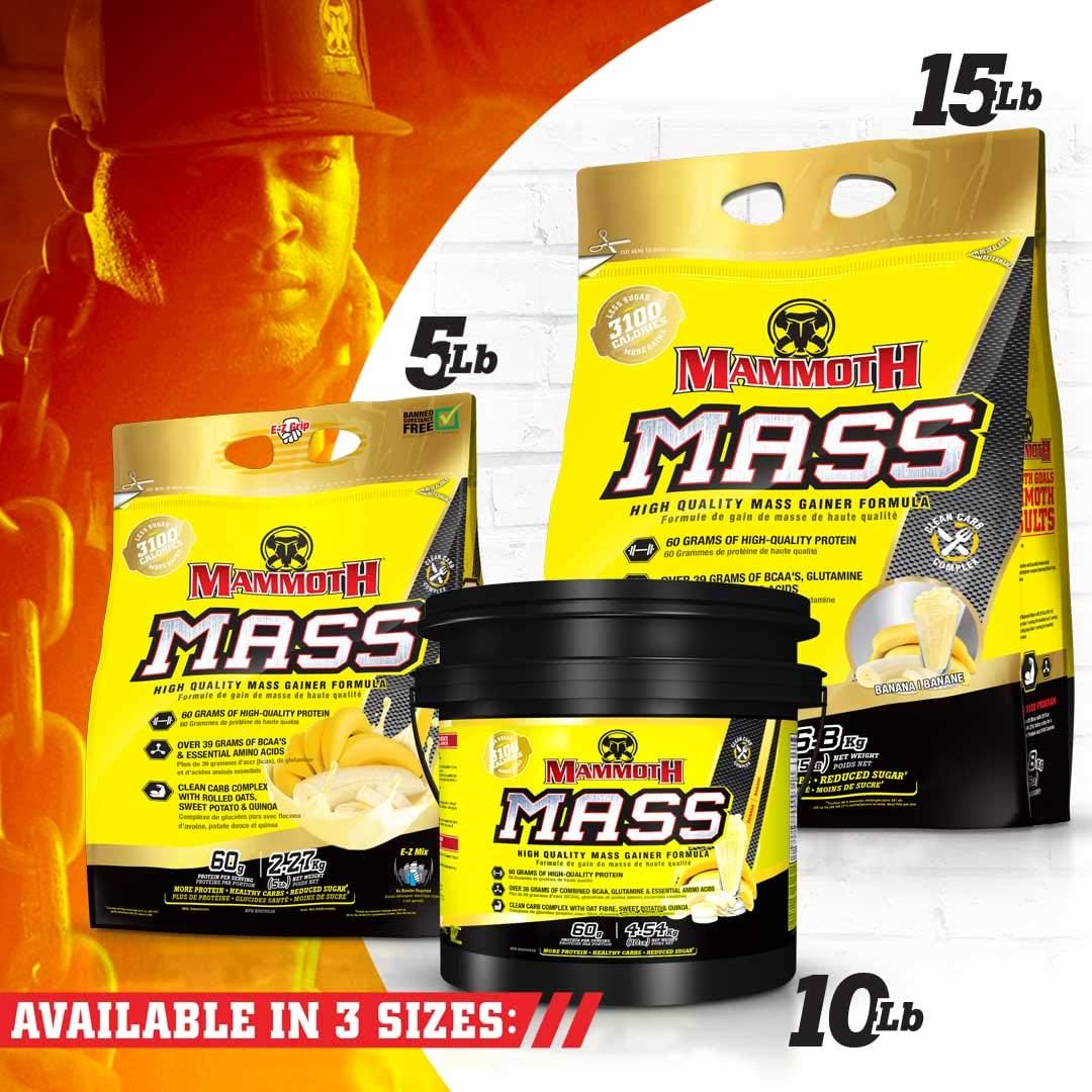 Vanilla Mammoth Mass Protein Powder 15lb - High-Quality Weight Gainer for Muscle Growth and Recovery