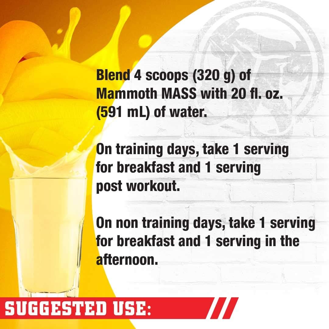 Vanilla Mammoth Mass Protein Powder 15lb - High-Quality Weight Gainer for Muscle Growth and Recovery