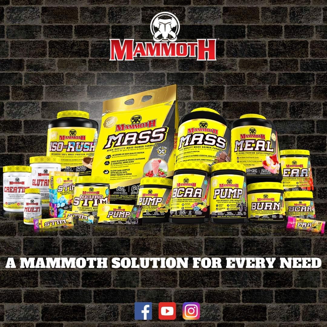 Vanilla Mammoth Mass Protein Powder 15lb - High-Quality Weight Gainer for Muscle Growth and Recovery