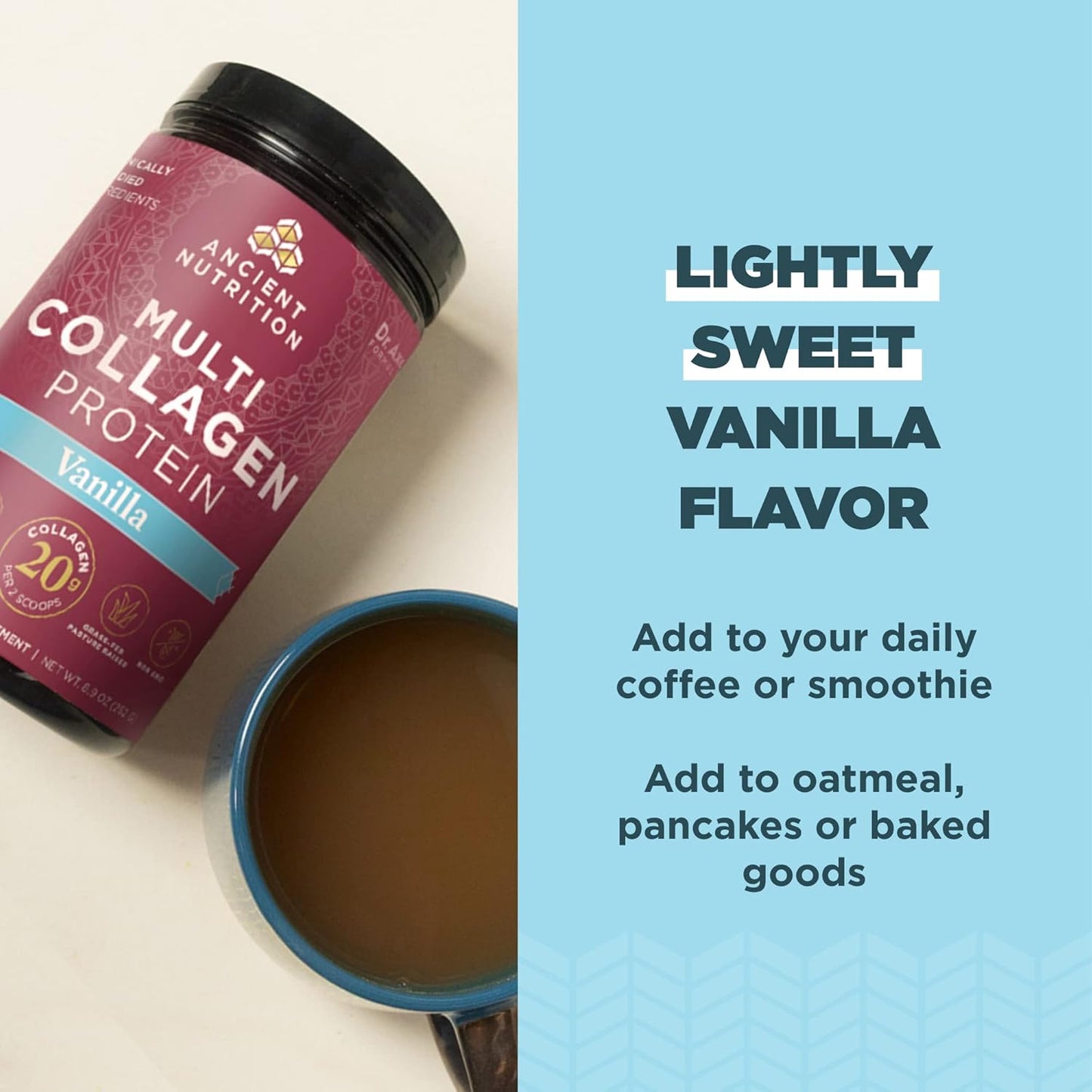 Vanilla Multi Collagen Protein Powder with Bone Broth Protein Powder - 65 Servings