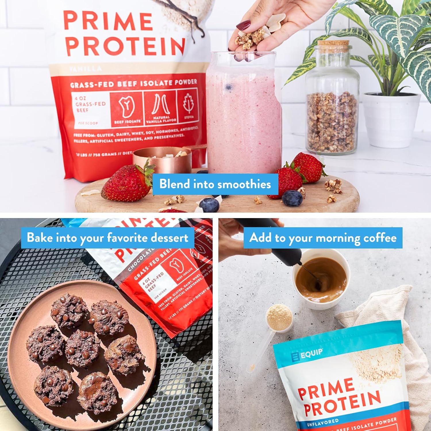 Vanilla Prime Protein Powder & Clean Coffee Bundle by Equip Foods