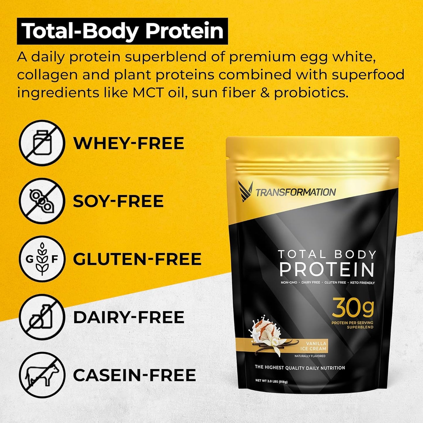 Vanilla Protein Powder, Green Juice Superfood Powder & Insulated Shaker Bottle Set for Body Transformation