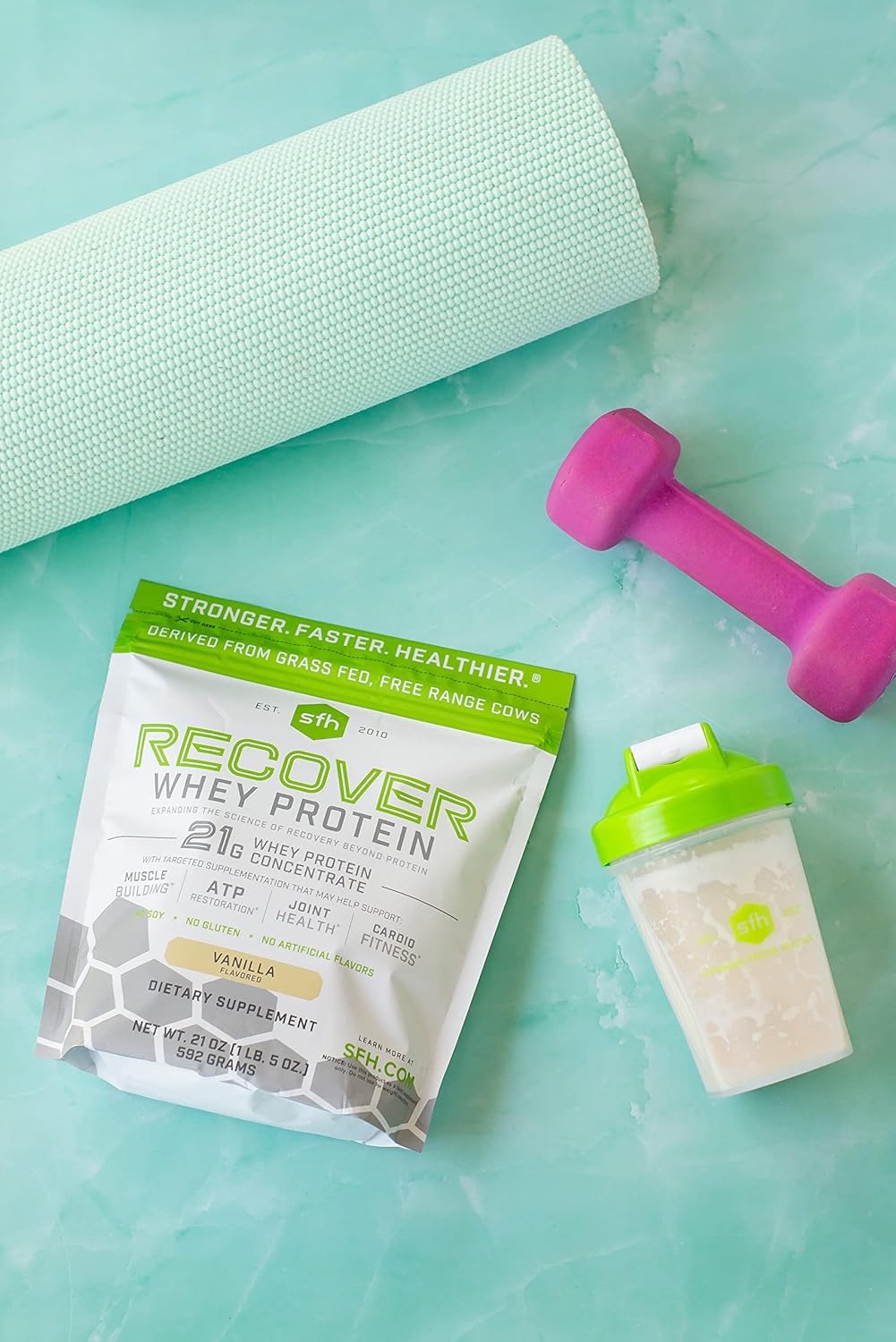 Vanilla SFH RECOVER Grass Fed Whey Protein Powder - Post Workout Supplement - 20 Servings