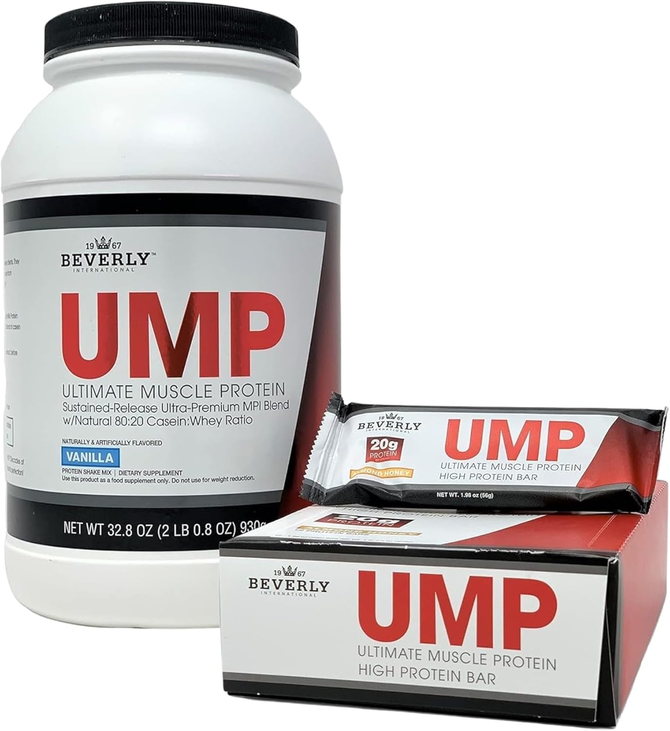 Vanilla UMP Protein Powder by Beverly International - Lean Muscle Building with Whey-Casein Ratio, Digestive Friendly (2lb .8 oz)