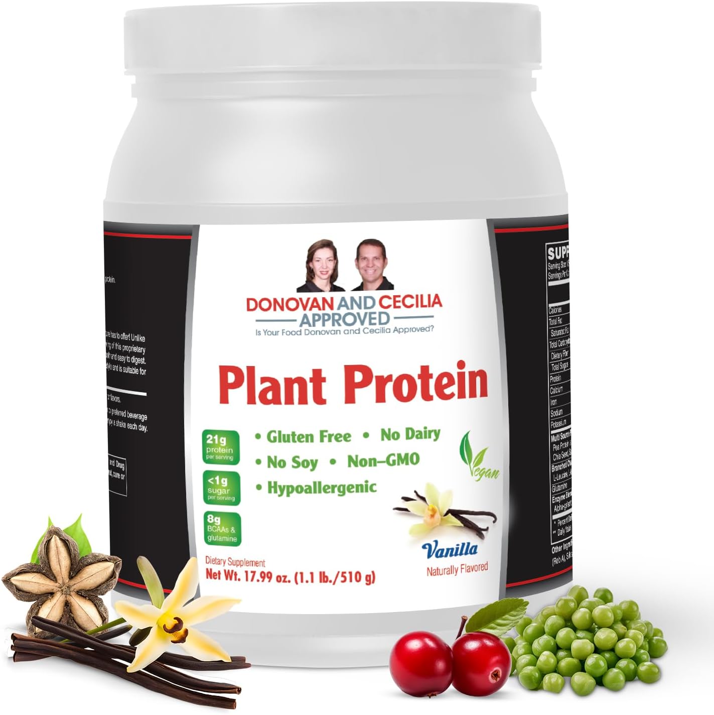 Vanilla Vegan Plant Protein by DCA Nutrition - Donovan and Cecilia Approved